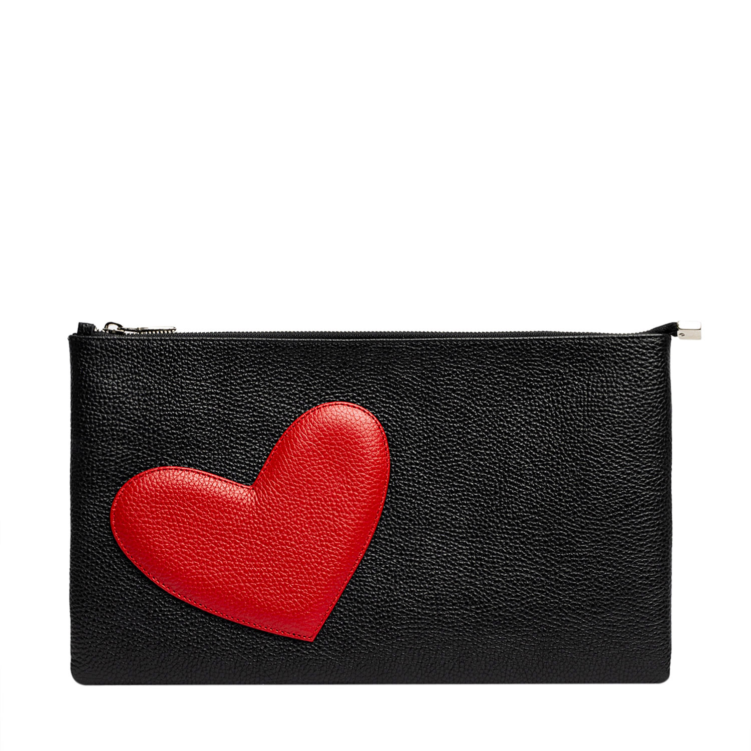 Laura Olaru Women's Black Tassel Clutch Bag With Red Heart Attached In Black