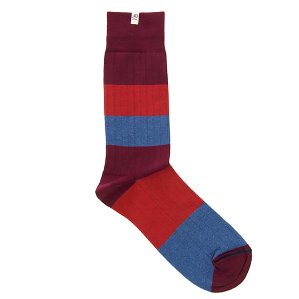 40 Colori Burgundy Ribbed Striped Melange Organic Cotton Socks In ...