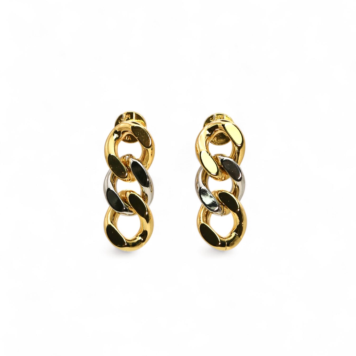 Miss Cecilia Women's Gold / Silver Gold And Silver Chain Drop Earrings
