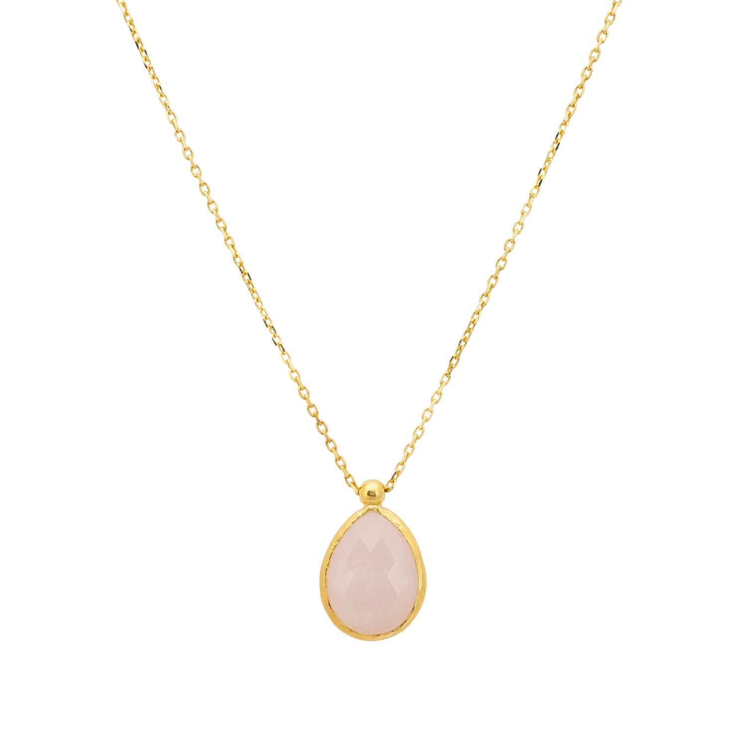 Women’s Pink / Purple / Gold Petite Drop Necklace Gold Rose Quartz Latelita