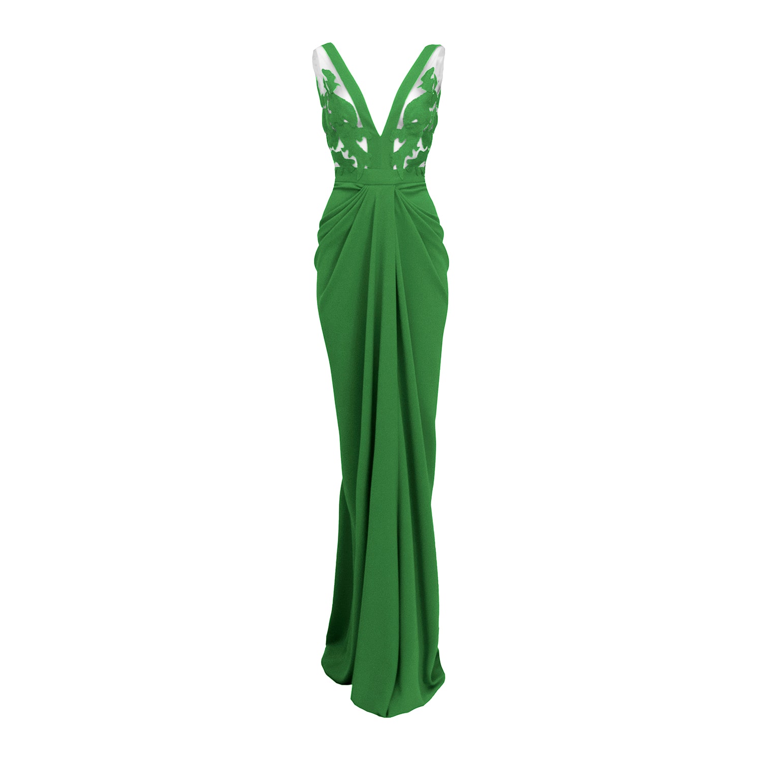 Alina Cernatescu Women's Alegria Green Maxi Wedding Guest Red Carpet Gown