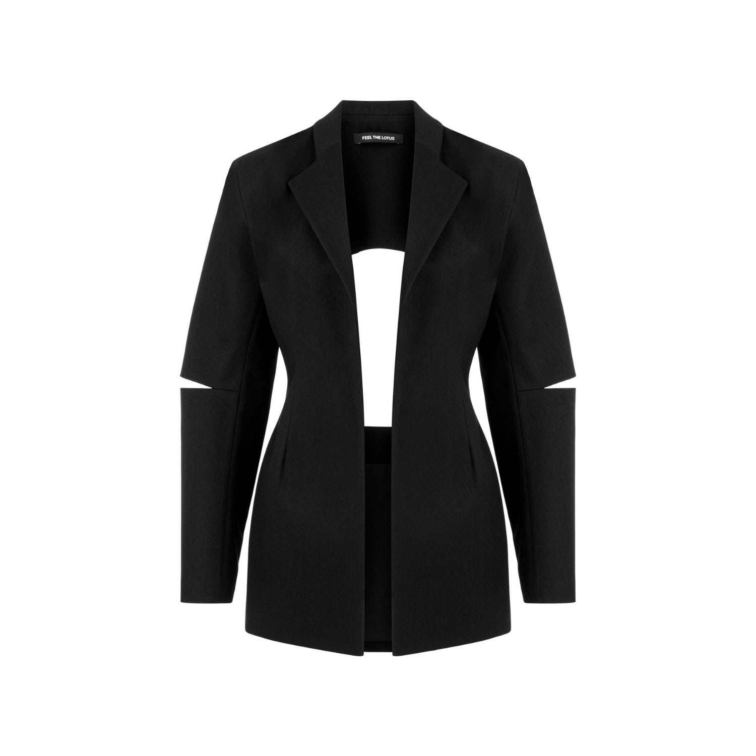 Feel The Lotus Women's Vela Open Back Black Jacket In Black