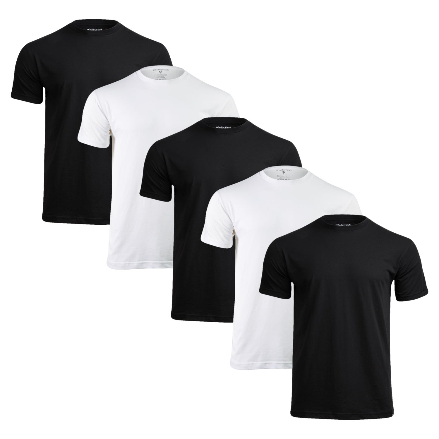 Whalley Finch Men's Essential Crew T-shirt Five-pack