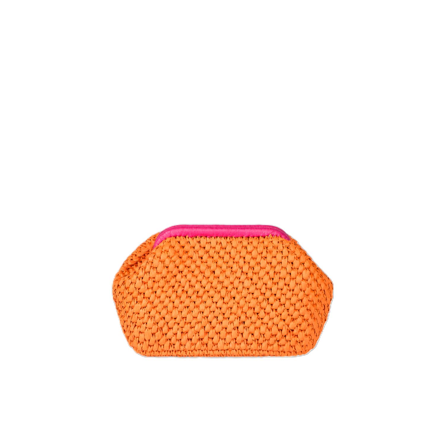 Women's Orange Summer Love Handcrafted Raffia Yarn Bag | Springmoonatelier