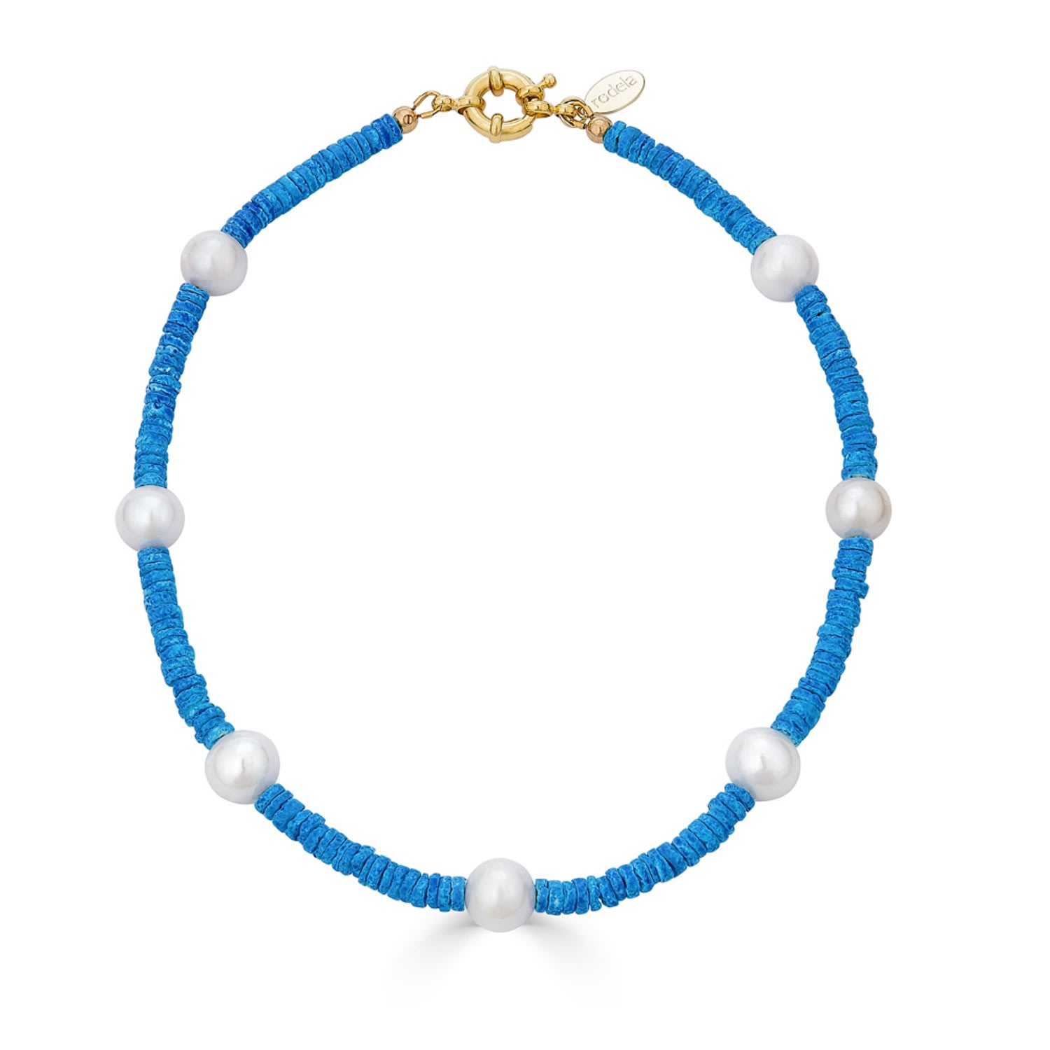 Women’s Blue Azul Freshwater Pearl And Shell Necklace Rodela