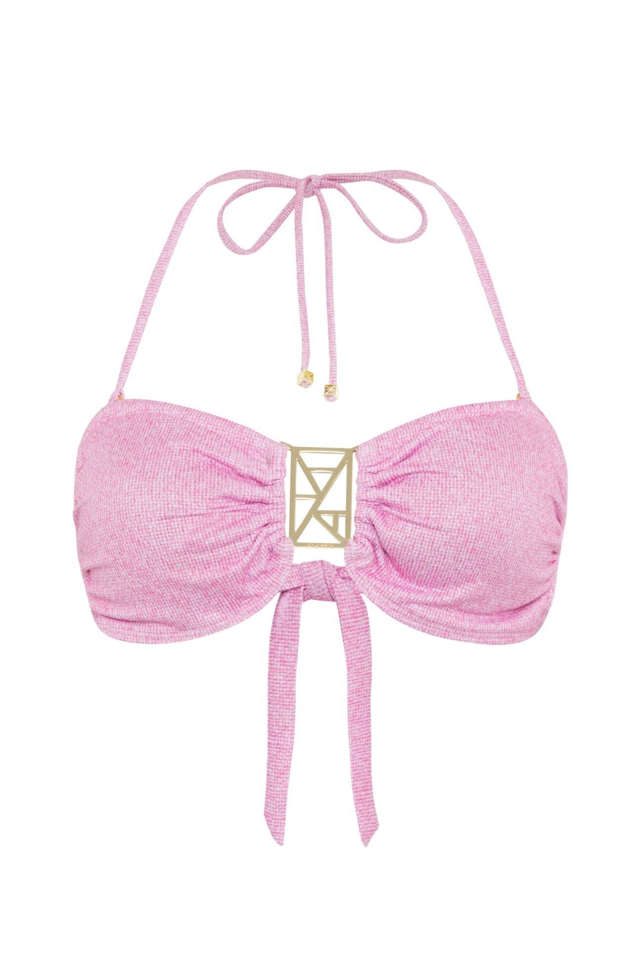 Leyla Maya Women's Kate Bandeau Bikini Top - Powder Pink In Pink