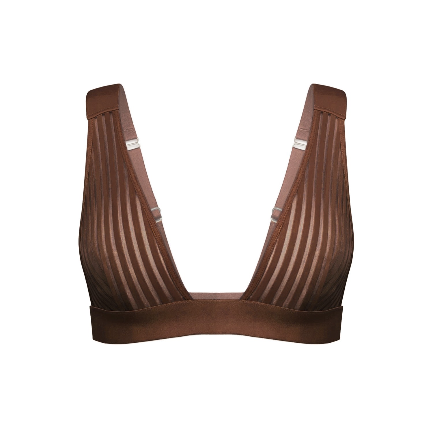 Monique Morin Lingerie Women's Brown Vertigo V Neck Bralette Cocoa In Brown