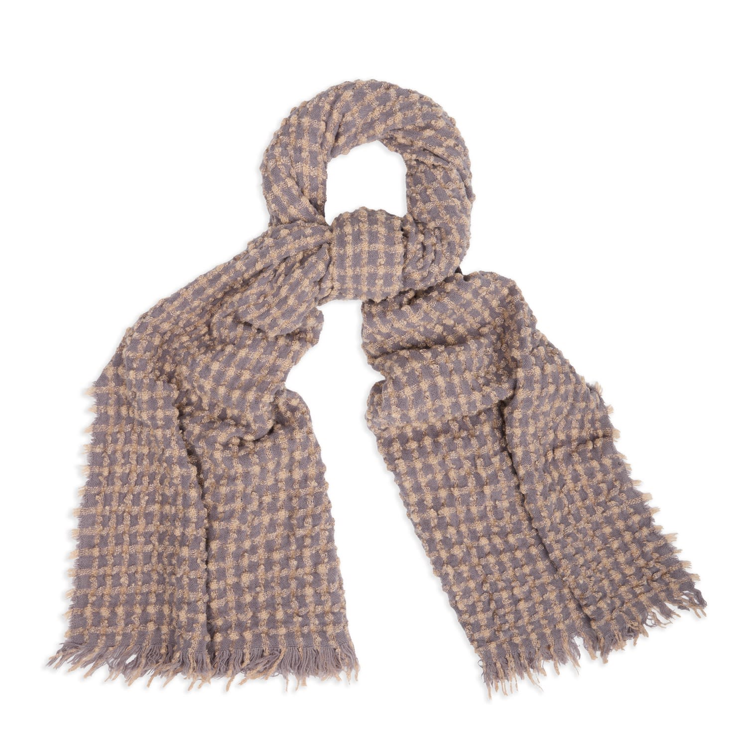 Saachi Women's Crinkle Plaid Purple Scarf In Neutral
