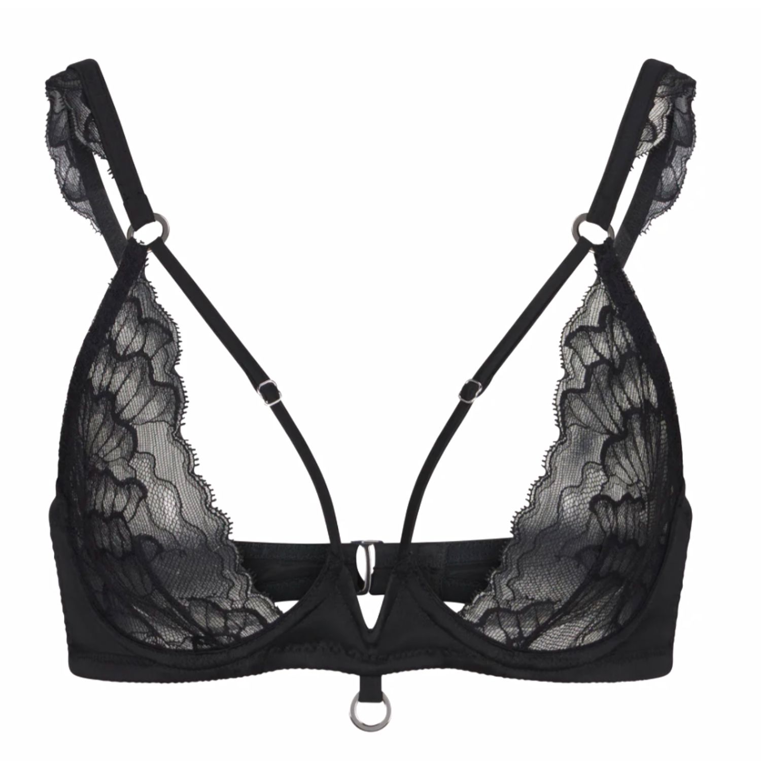 Lunatic Femme Women's Inquisitor Demi Lace Black Bra In Black
