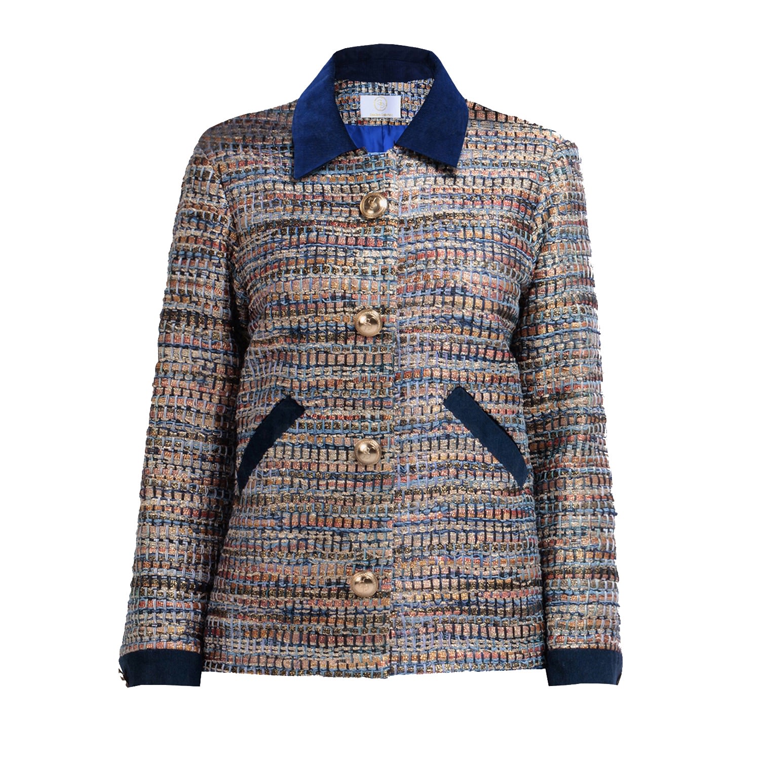 Geegee Collection Women's Blue Daphne Coat In Multi