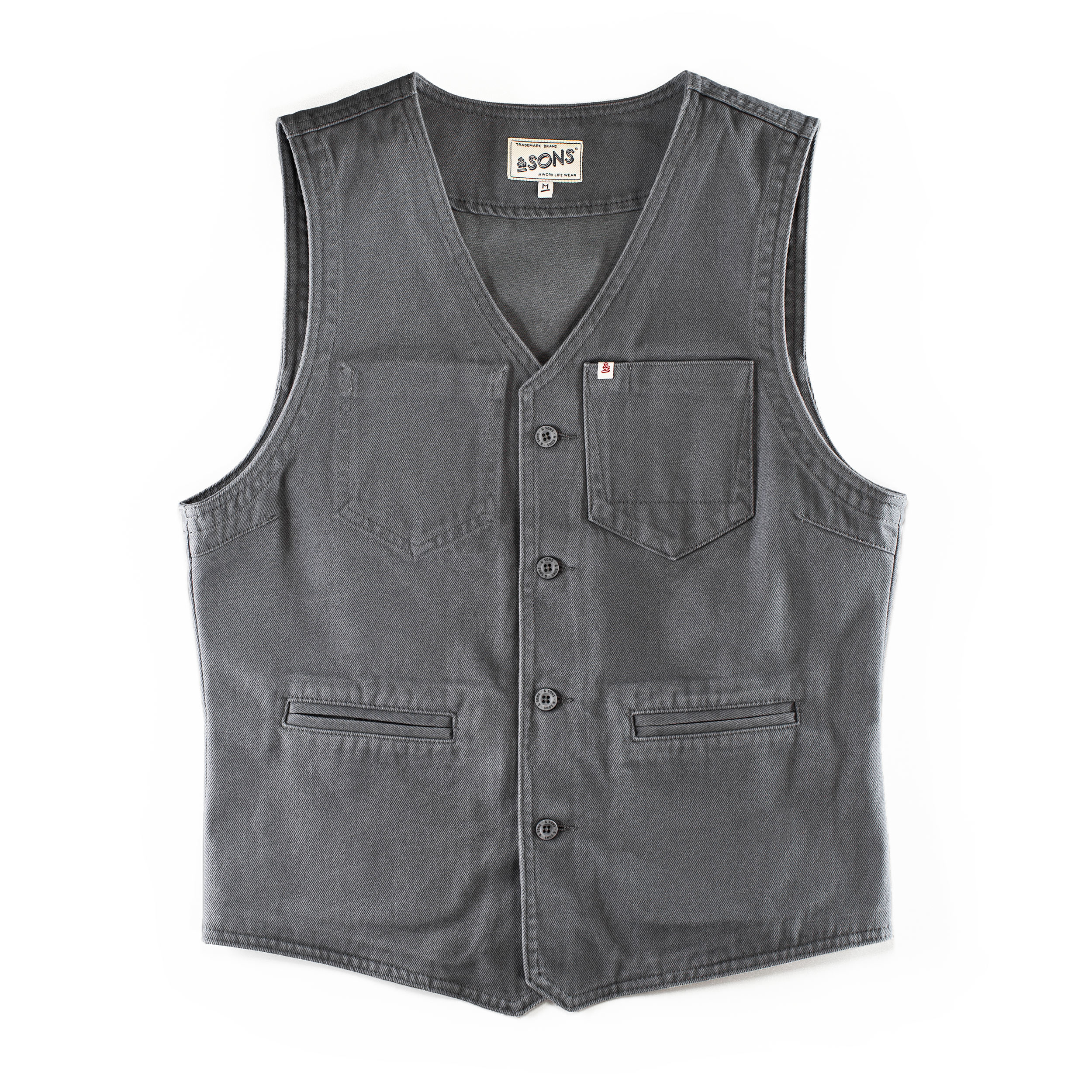 Men’s &Sons Grey Lincoln Waistcoat Vest Extra Large &Sons Trading Co