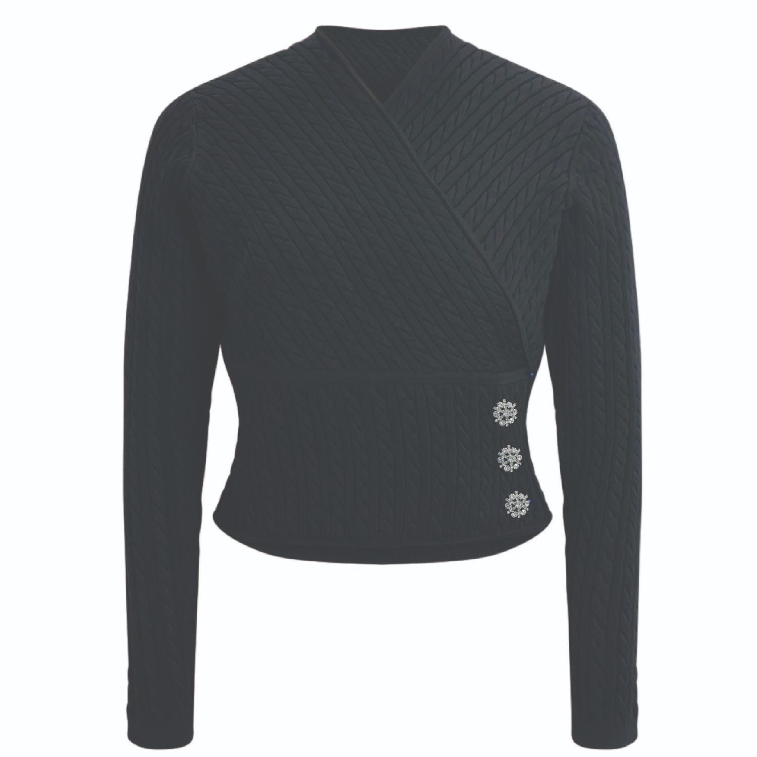 Roch Perel Women's Black / Silver Black Embellished Cable Wrap In Multi