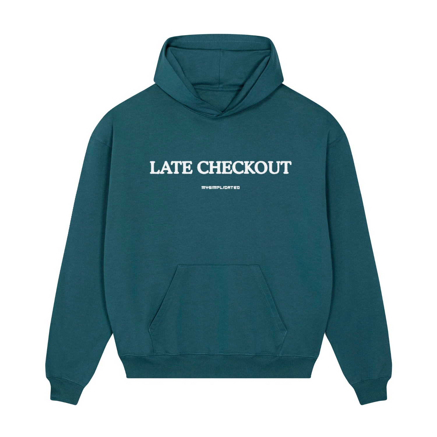 Mysimplicated Cotton Hoodie In Green With Late Checkout Design In Green
