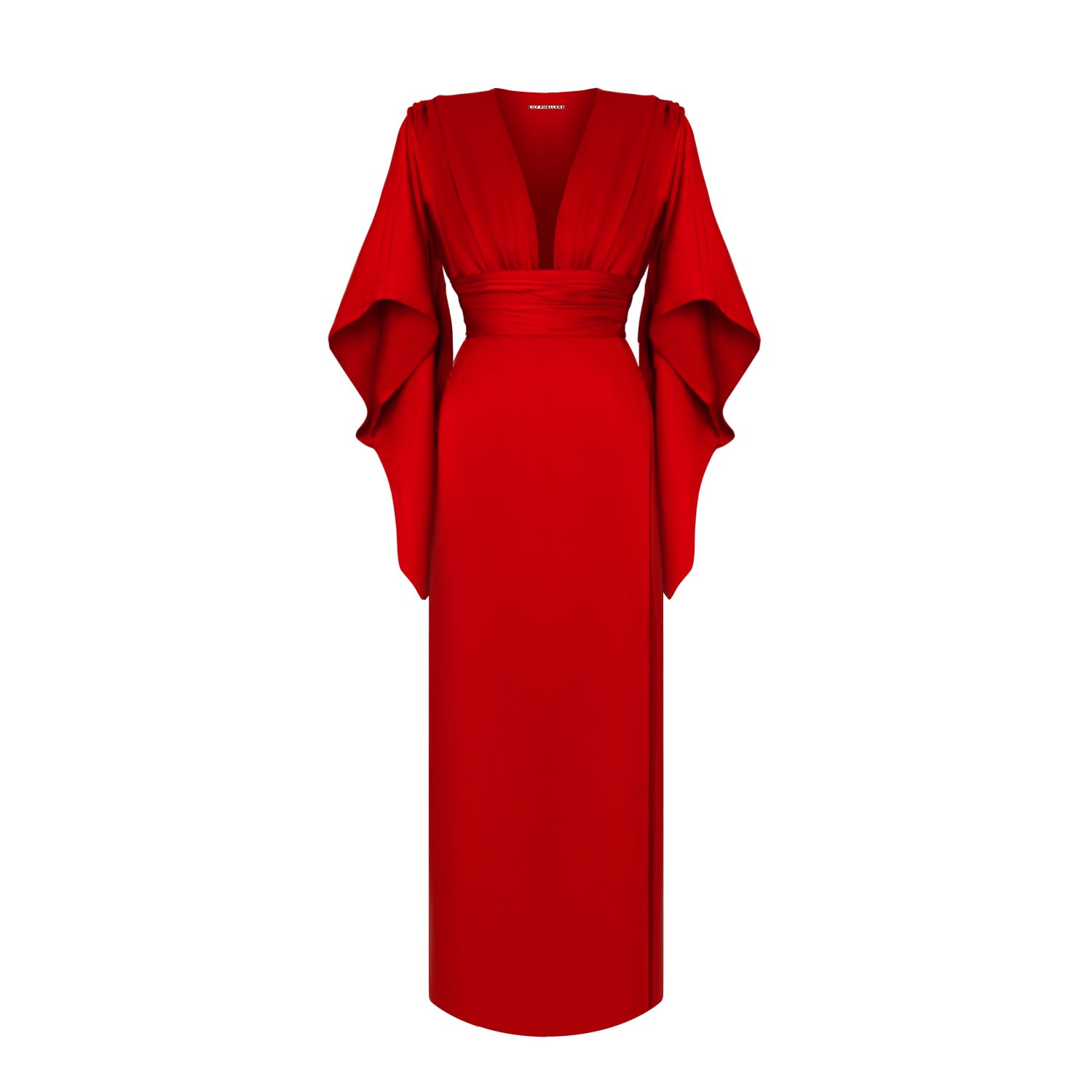 Lily Phellera Women's Calypso Kimono Wrap Illusion Dress With Xl Ties In Scarlet Red In Red