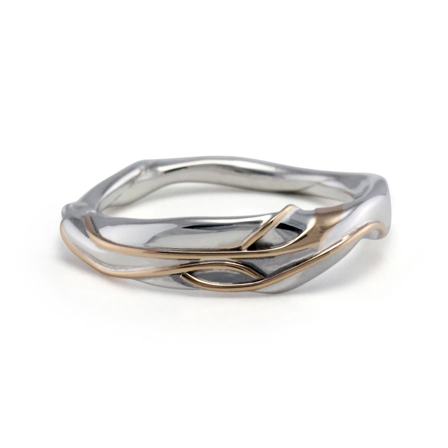 Isla Silver Women's Gold / Silver Flowing Sterling Silver & Gold Ring