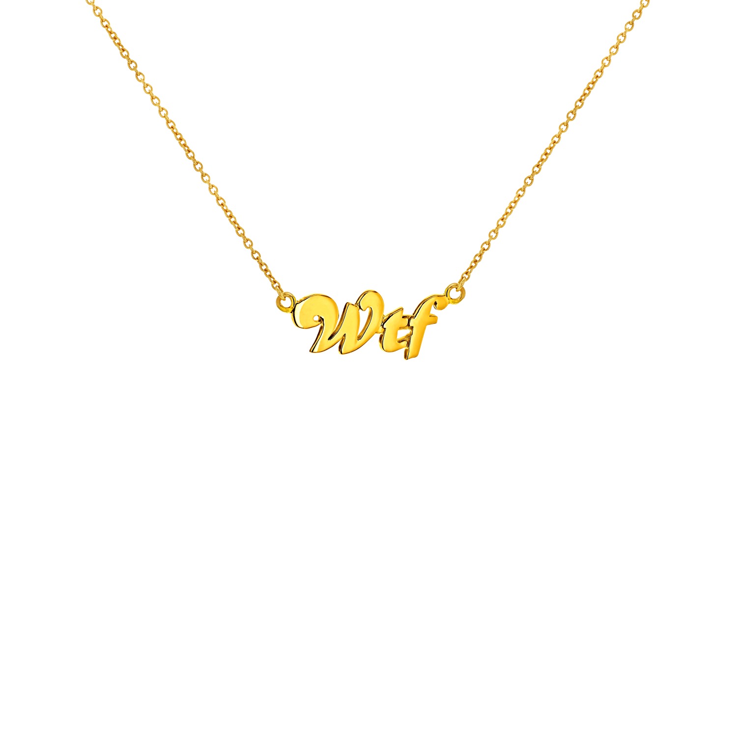 True Rocks Men's Wtf Statement Necklace 18kt Gold Plated In Gold