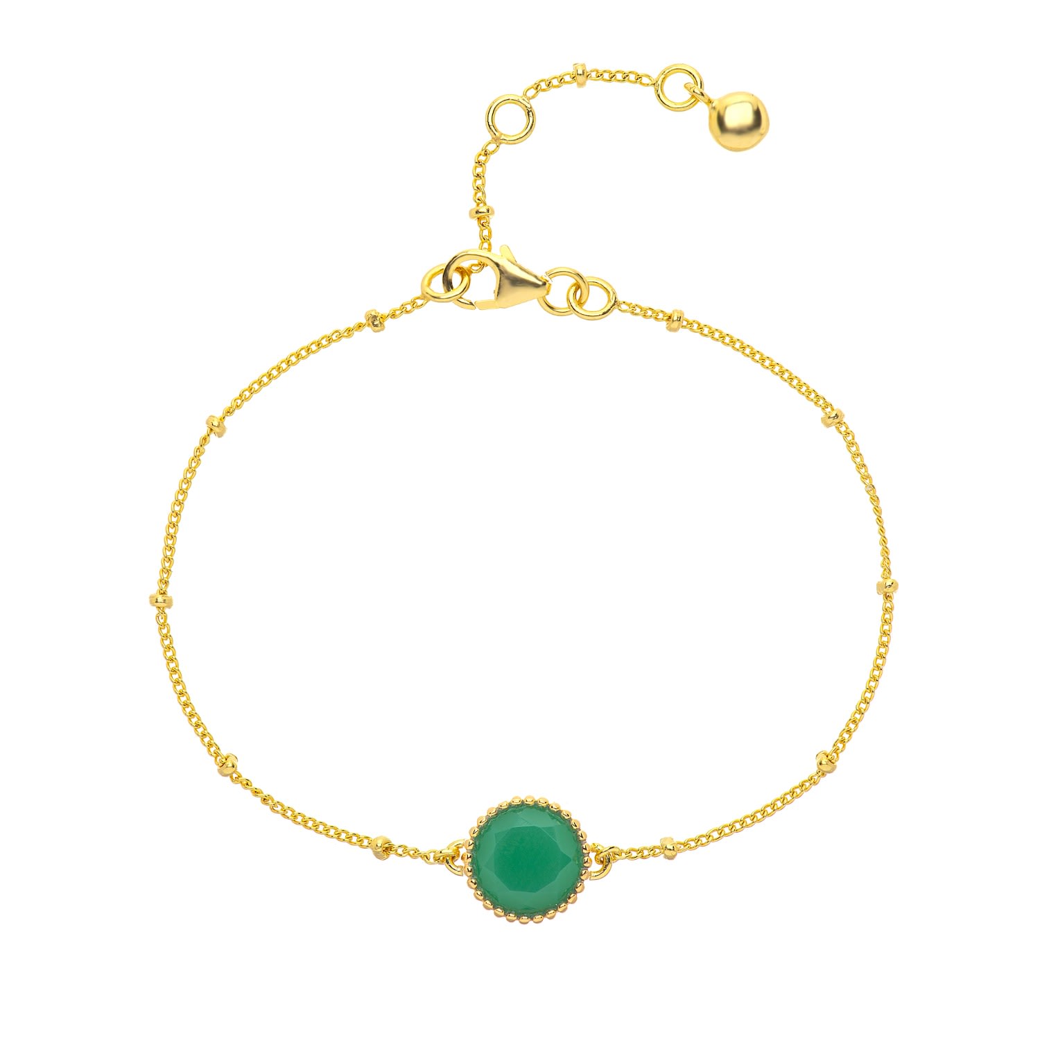 Women’s Green / Gold Barcelona May Birthstone Bracelet - Chrysoprase Auree Jewellery