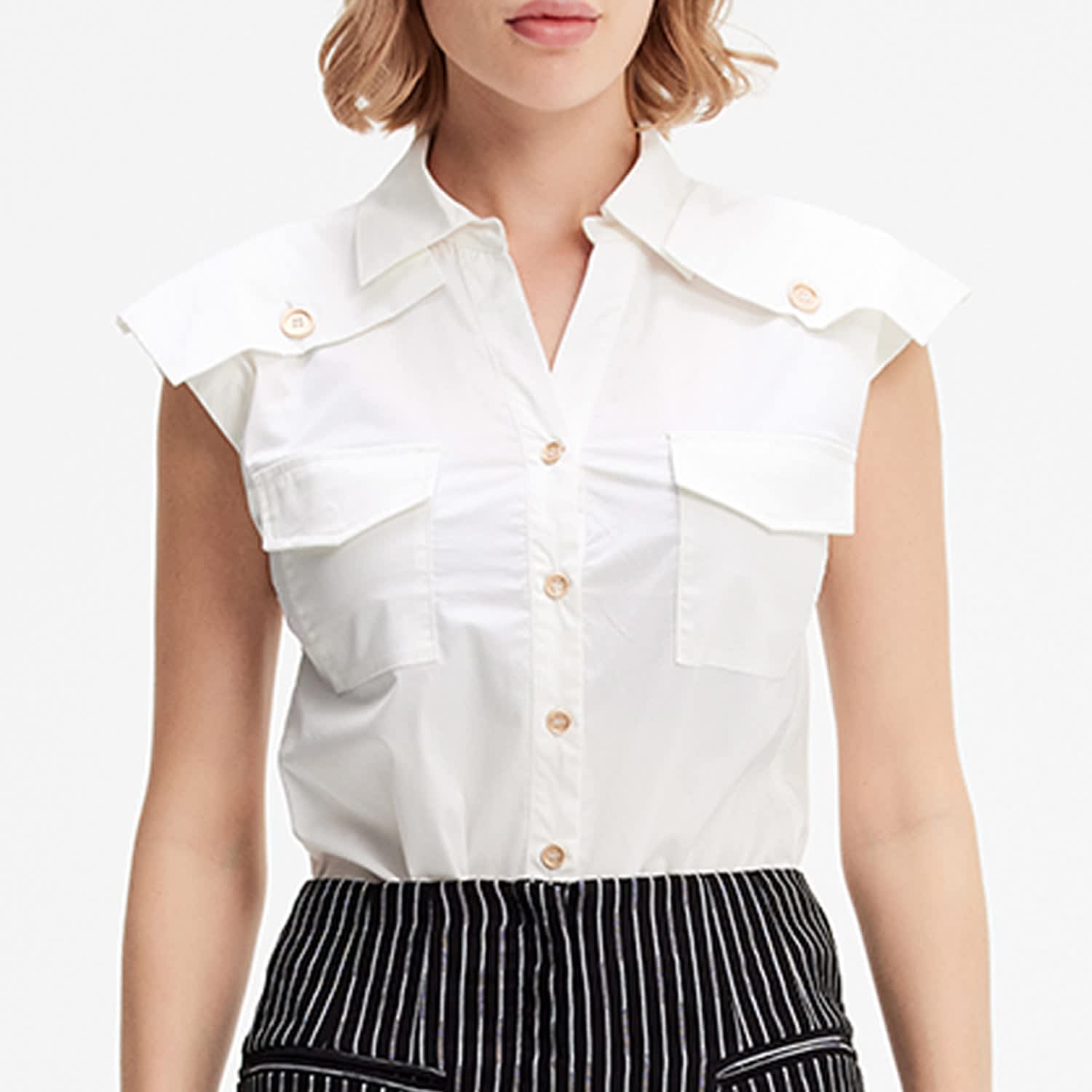 Sleeveless Shirt With Flaps On Shoulders | Smart and Joy