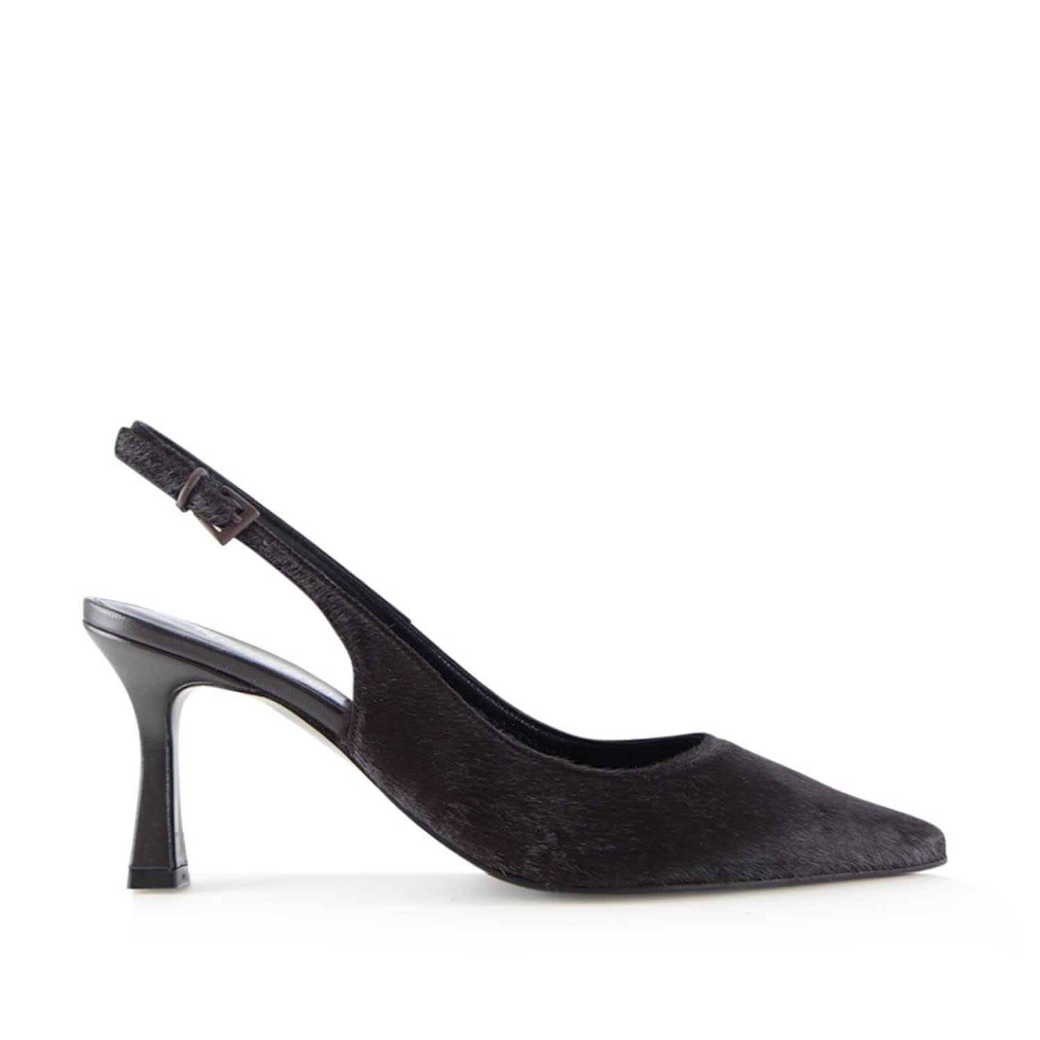 Notabene Women's Emilia Low Slingback Stilettos, Dark Brown Cow Fur In Brown