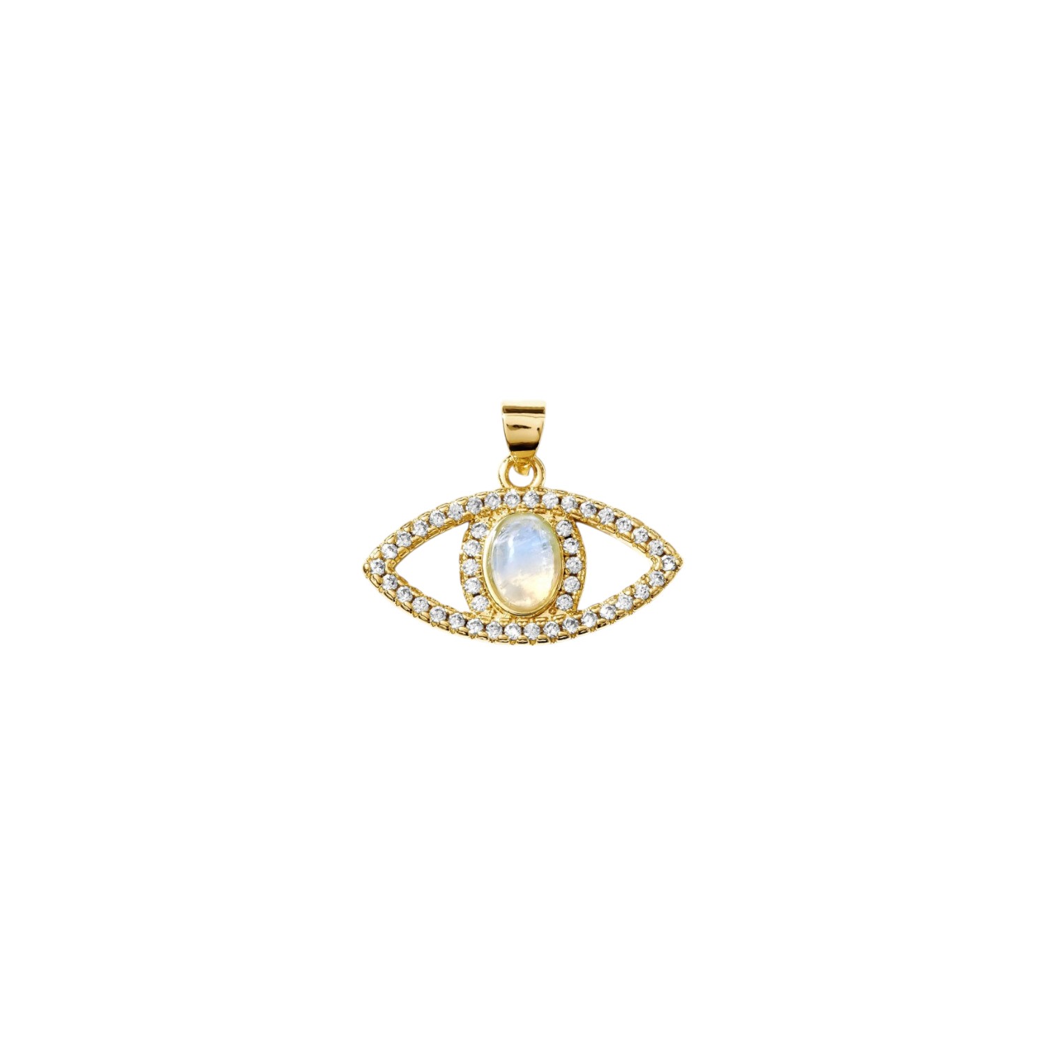 Alexie Of Athens Women's Gold Majestic Opal Pave Evil Eye Charm