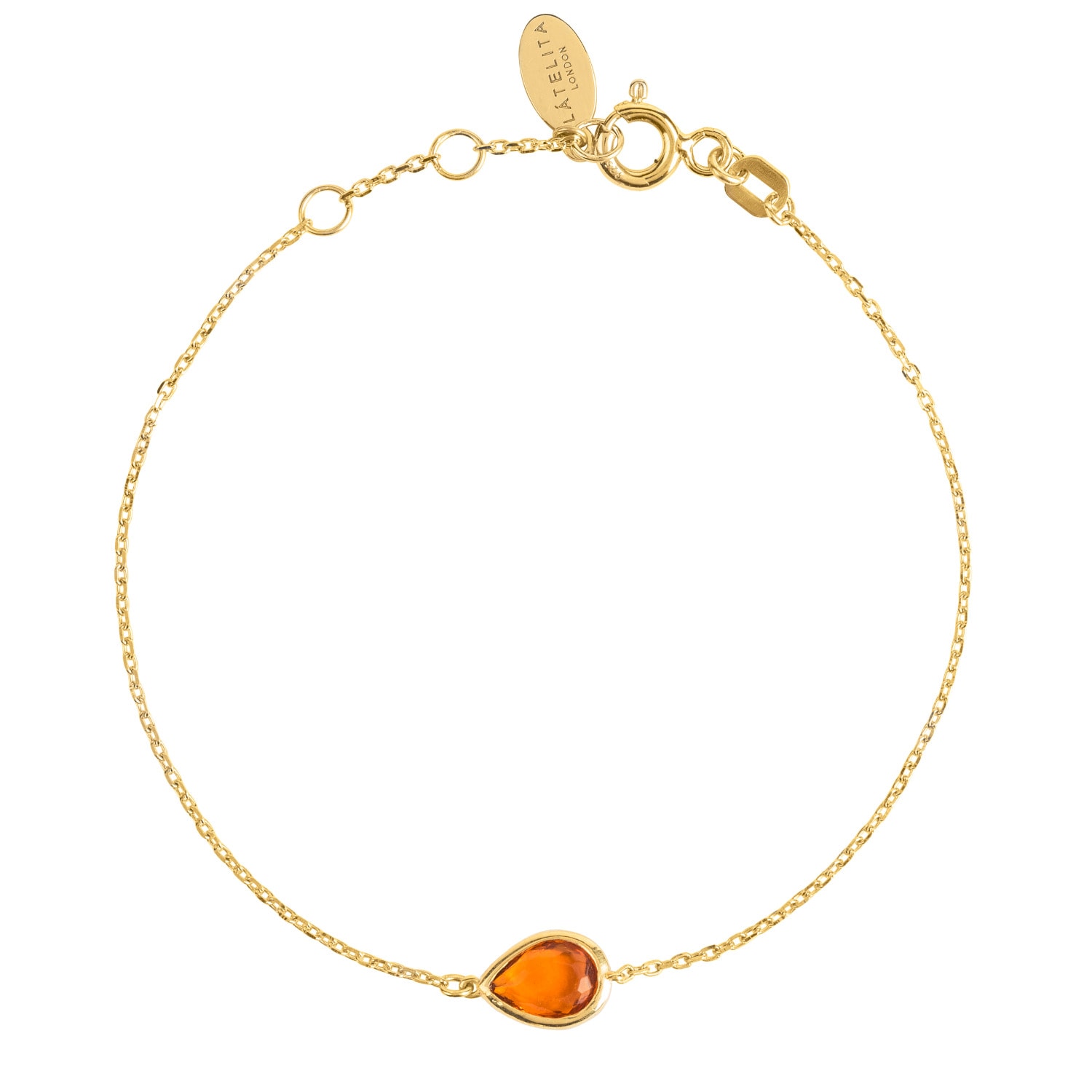 Women’s Gold / Yellow / Orange Pisa Mini Teardrop Bracelet Gold Citrine Latelita