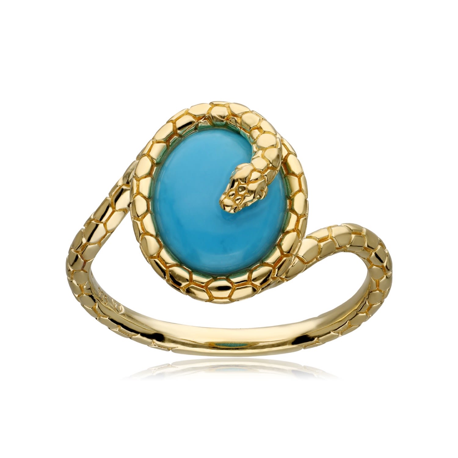 Women’s Blue Ecfew Turquoise Snake Ring Gemondo