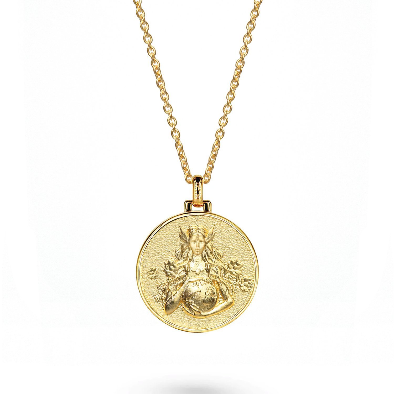 Vermaye Switzerland Women's Gold Gaia Necklace Vermeil Cablechain In Gold
