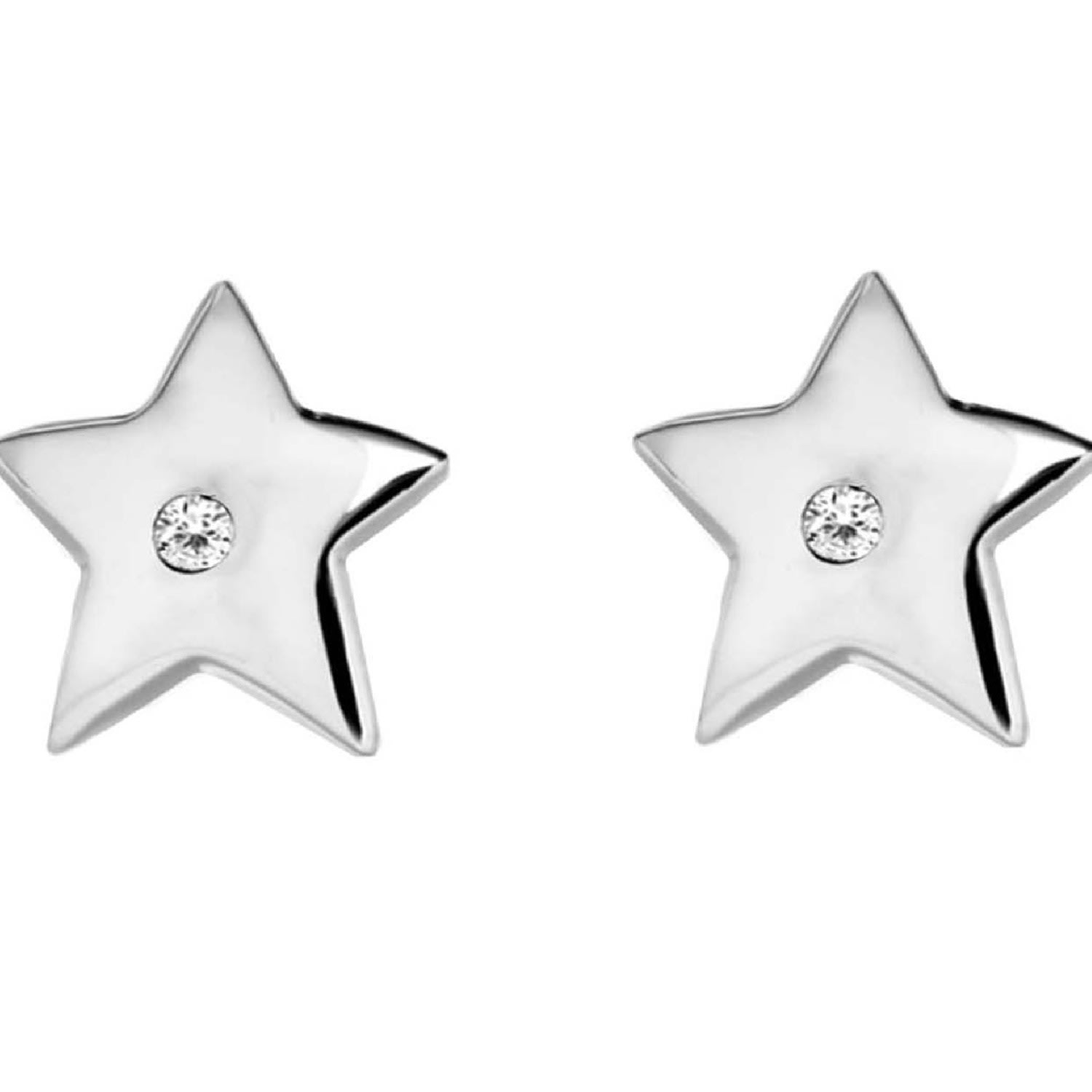 Women’s Sterling Silver Diamond Star Stud Earrings Posh Totty Designs