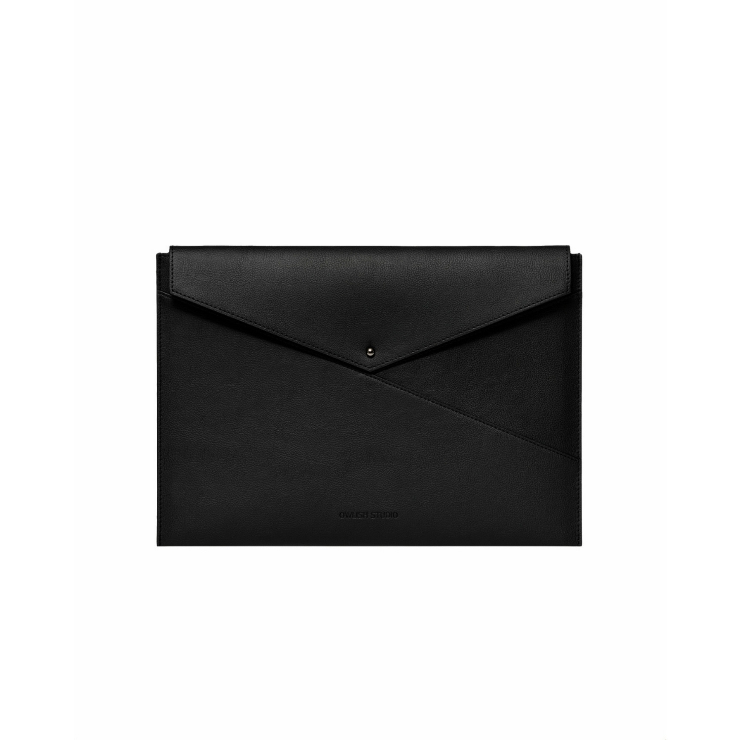 Owlish Studio Women's Envelope Vegan Leather Macbook Sleeve - Black In Black