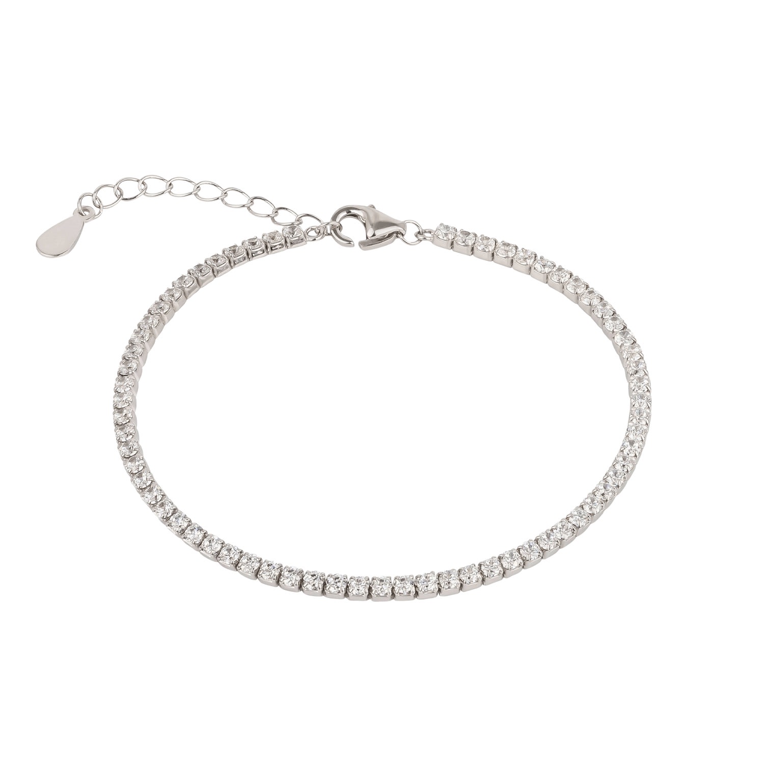 Spero London Women's Flat Back Sterling Silver Fine Tennis Bracelet