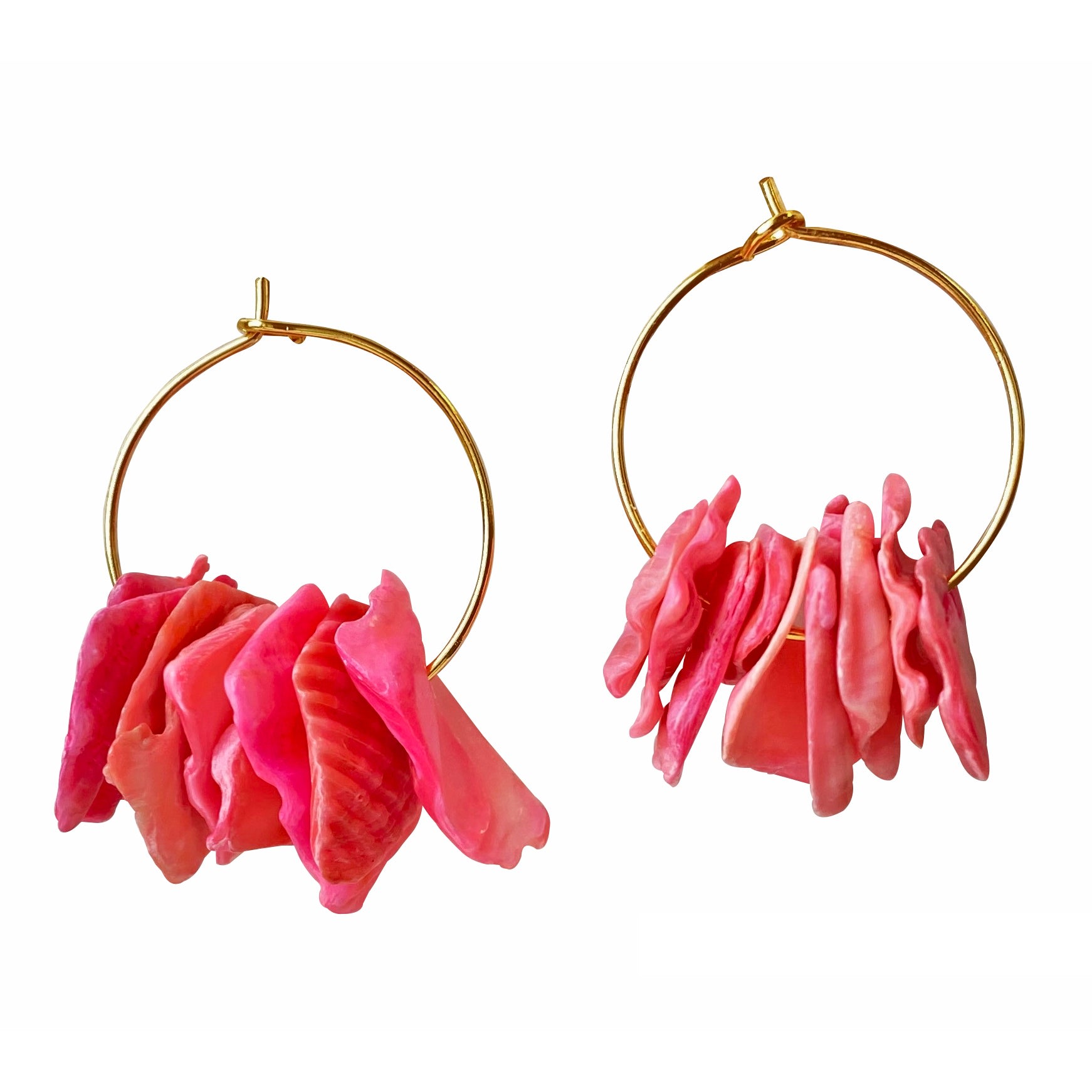 Smilla Brav Women's Gold / Pink Earrings Sintra In Burgundy