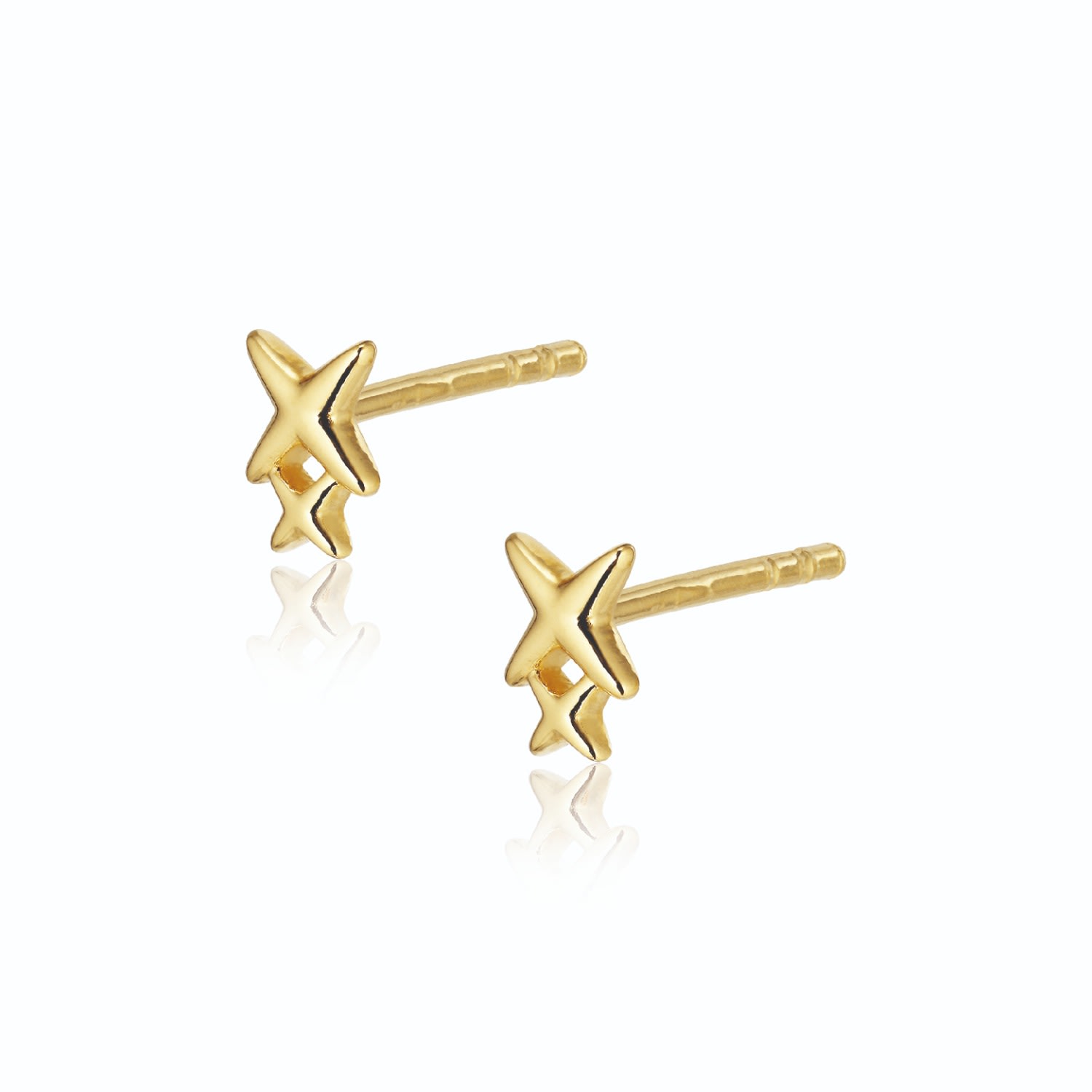 Women’s Gold Grace Double Star Earstuds Alura Copenhagen Jewellery