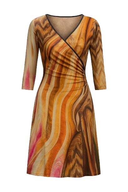 Conquista Women's Wrap Over Dress In Multi