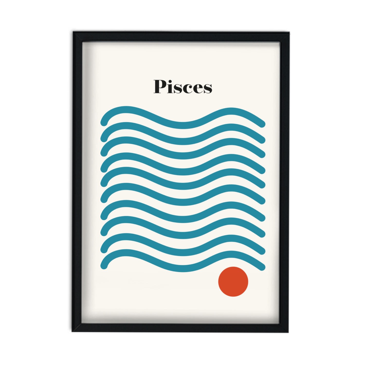 Fanclub Blue / Red Pisces Zodiac Star Sign A2 Art Print In Multi