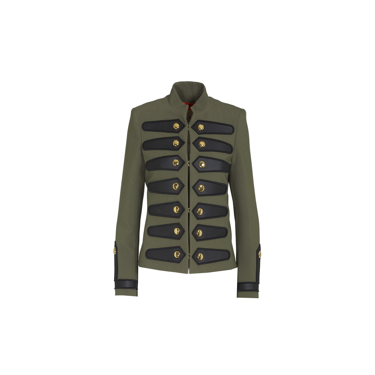 The Extreme Collection Women's Premiun Green Crepe Blazer With Golden Buttons Kyomi In Green