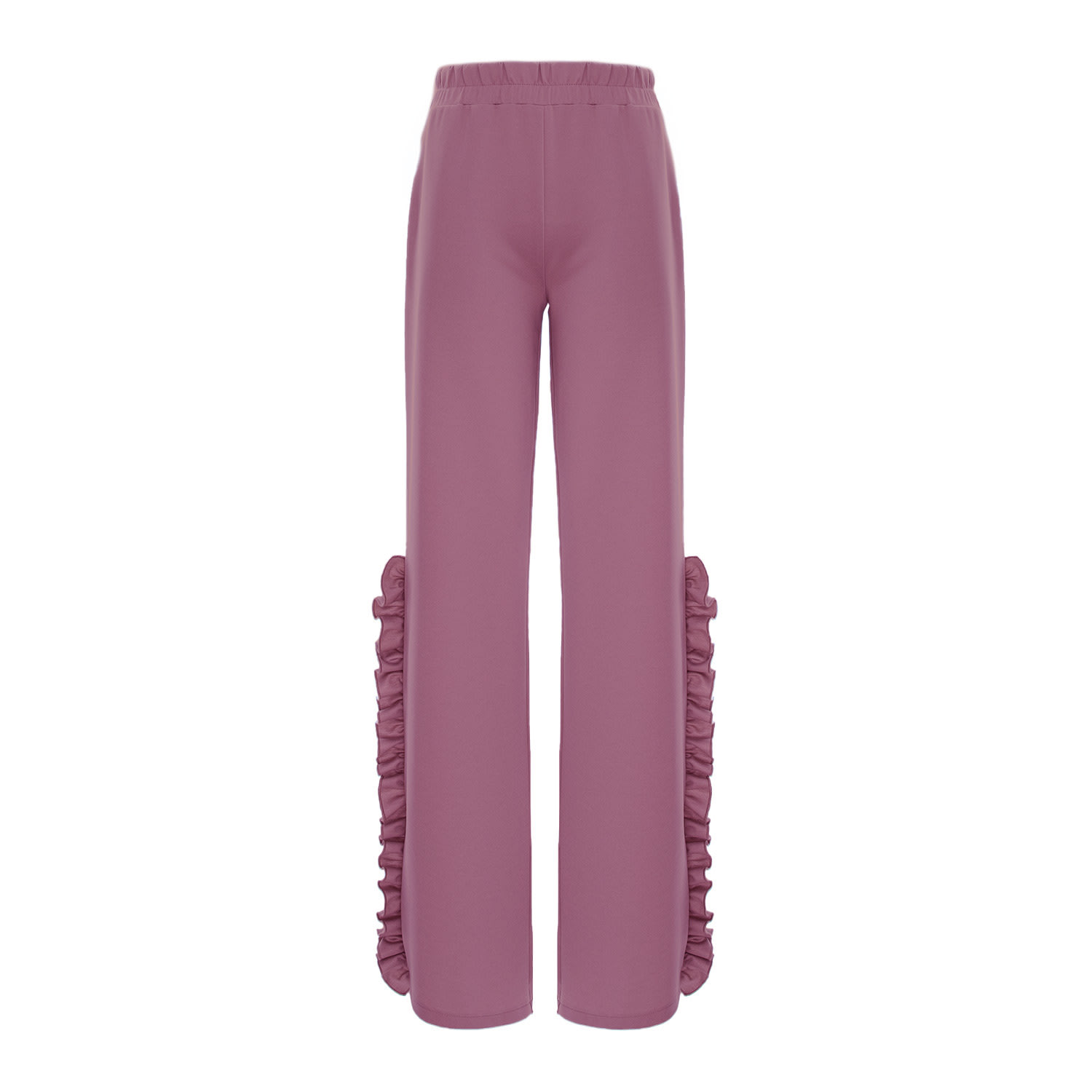 Bluzat Women's Pink / Purple Fuchsia Trousers With Ruffles