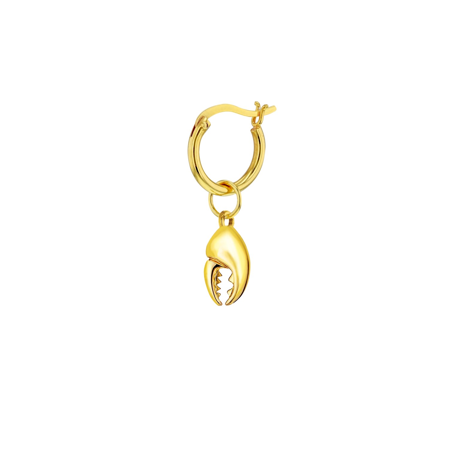 True Rocks Men's 18kt Gold Vermeil Crab Claw On Gold Hoop Single In Gold