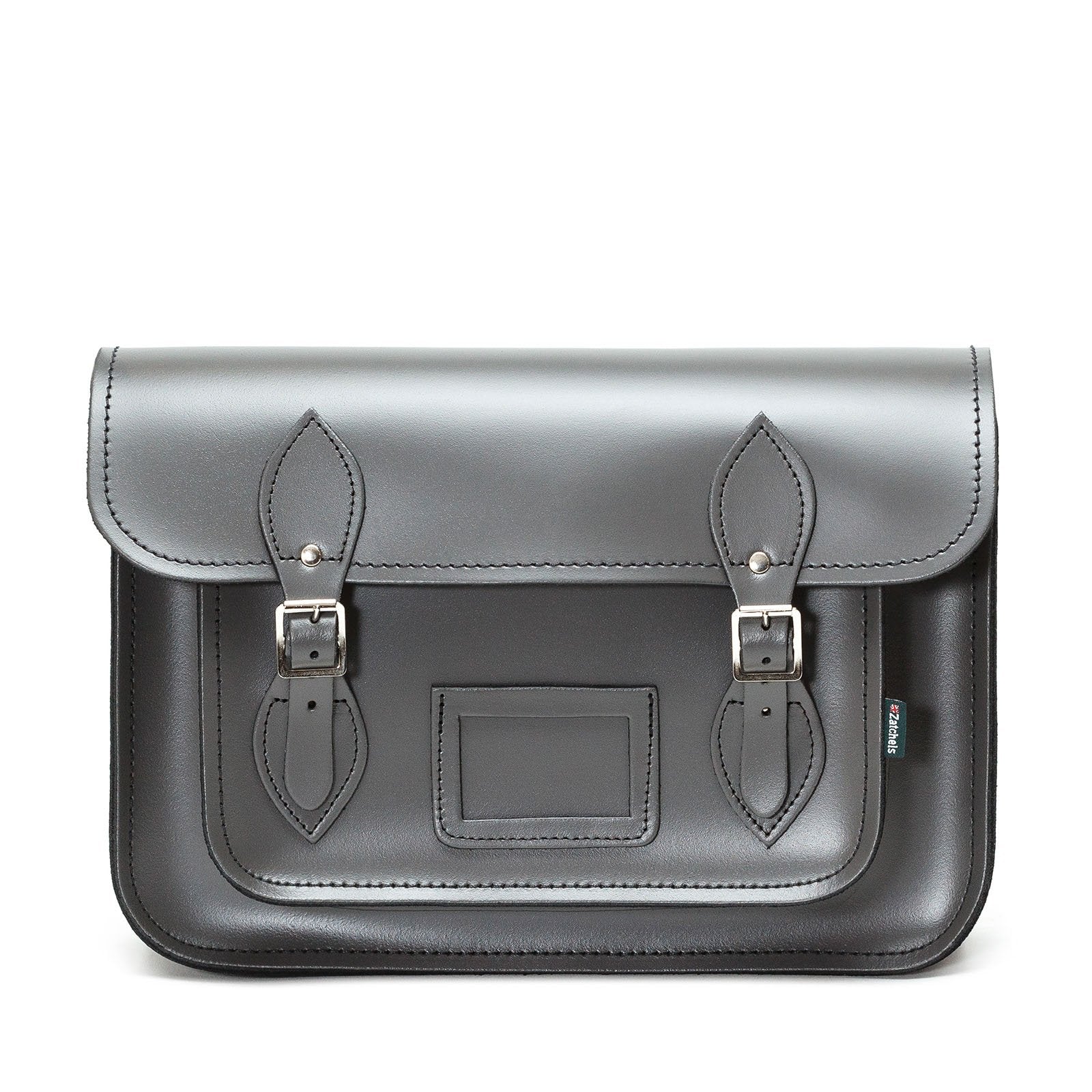 Men’s Grey Handmade Leather Satchel - Graphite One Size Zatchels