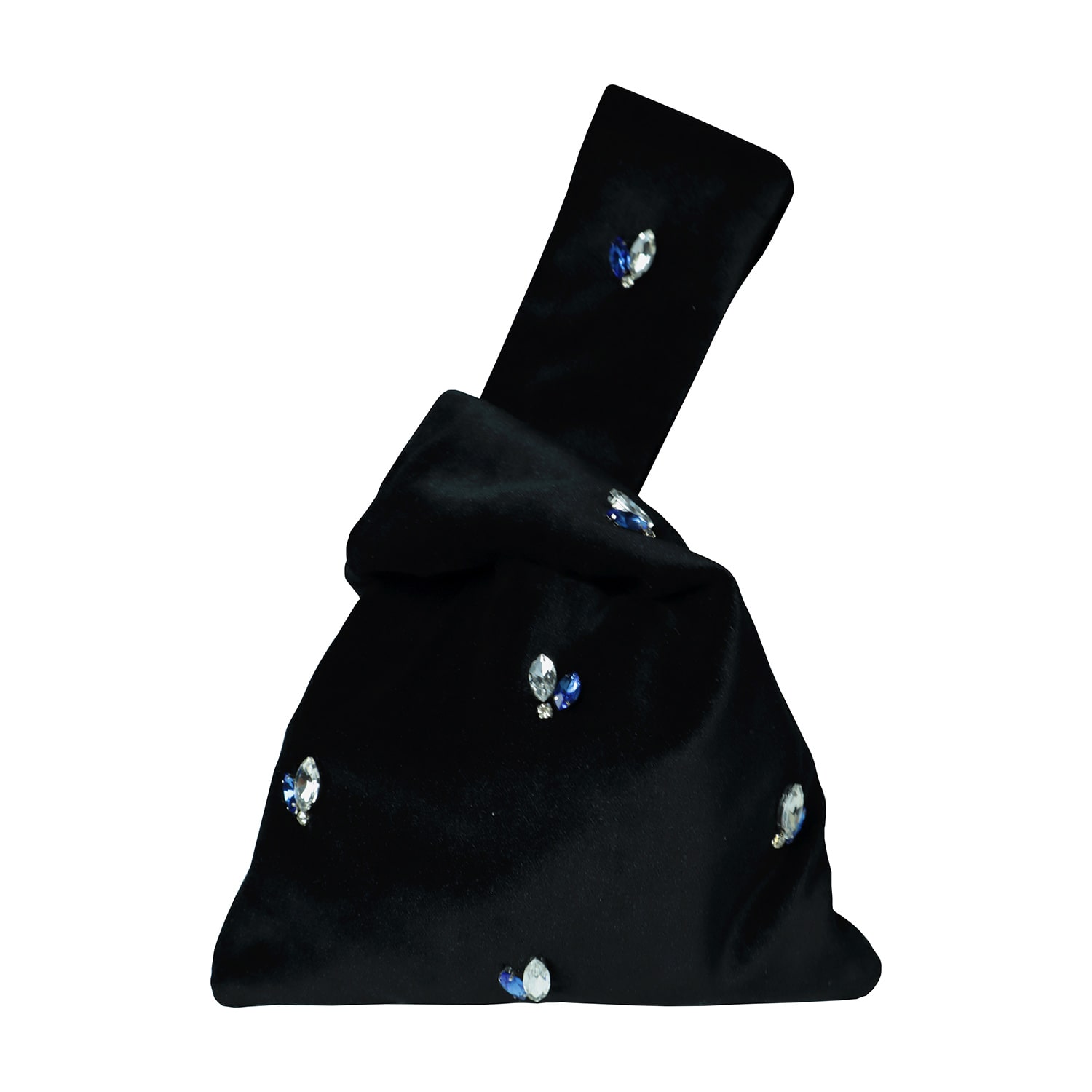 2kstyle Women's Blumarine Crystal Hand Embellished Velvet Pouch - Black In Black