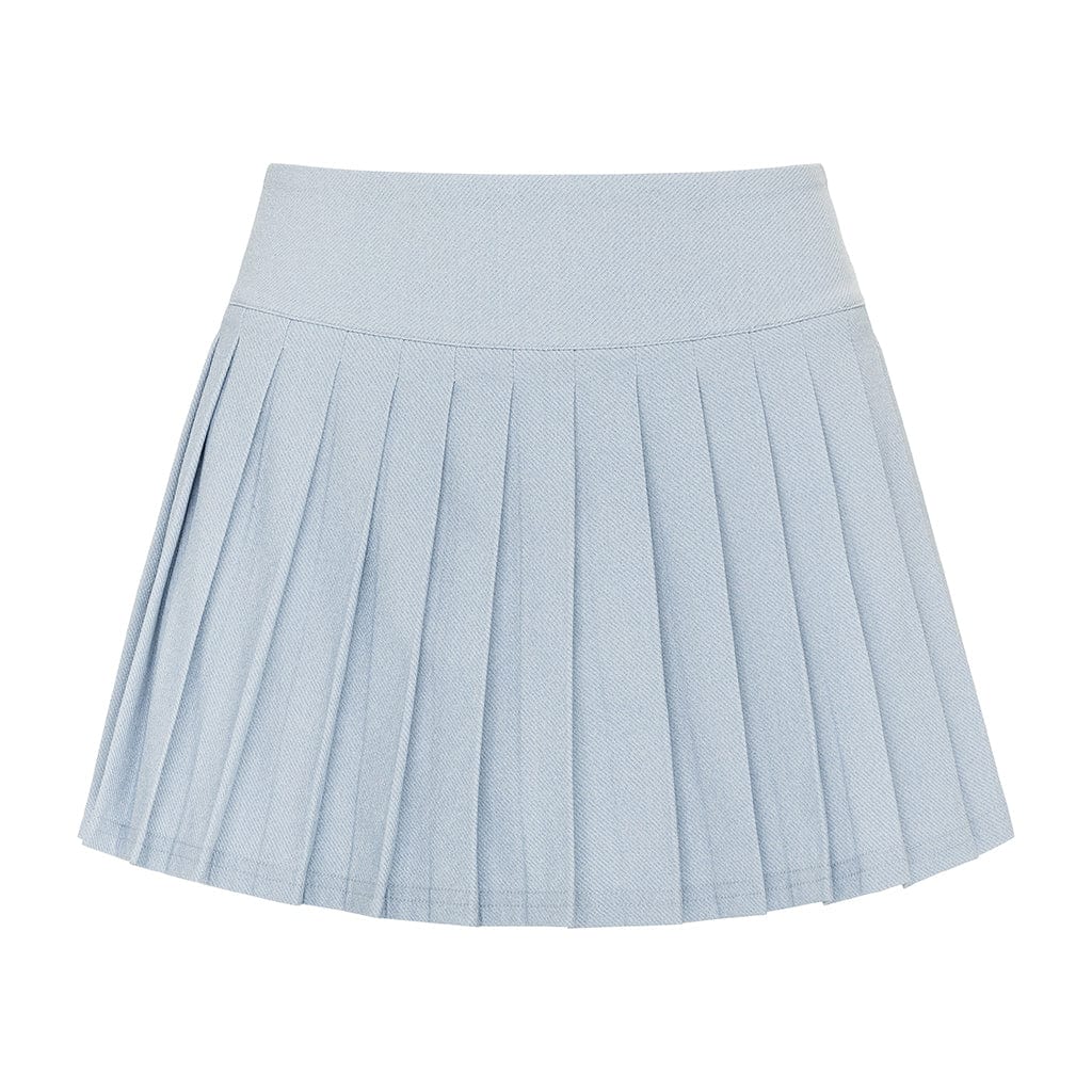 Montce Light Denim Tennis Skirt In Blue