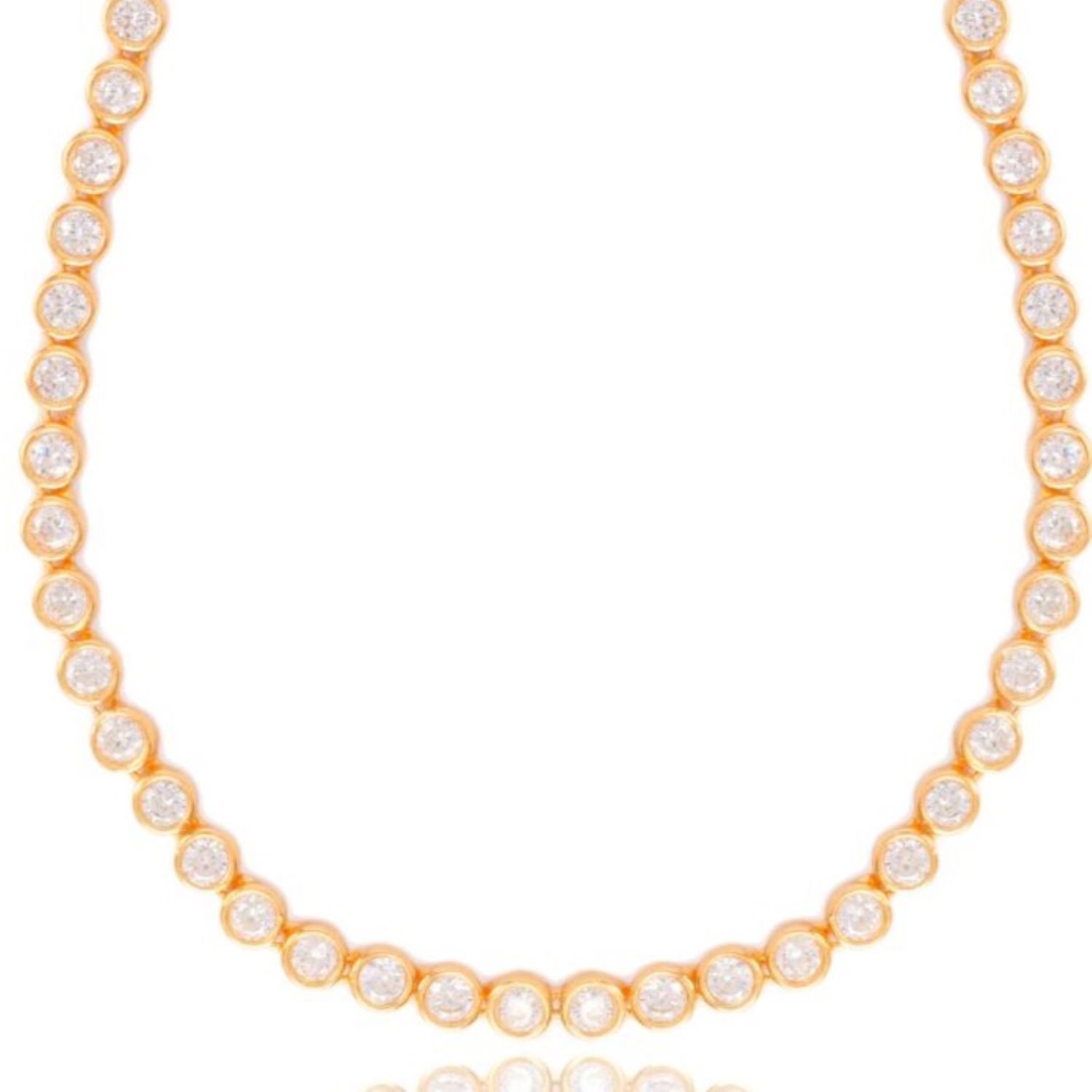 Lila Rasa Women's Gold Crystal Tennis Necklace