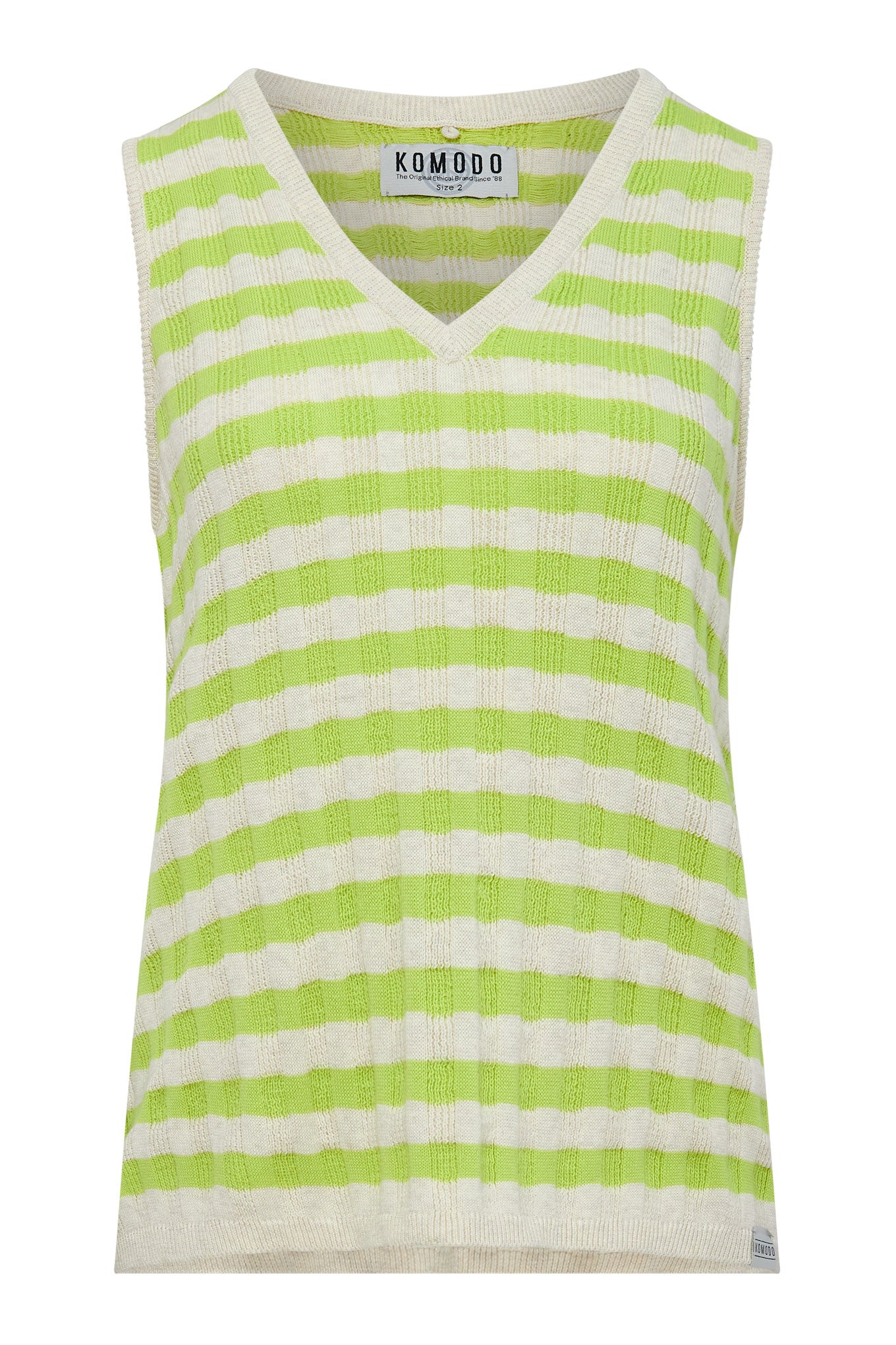 Women’s Green Mala - Organic Cotton Vest Lime Extra Small Komodo