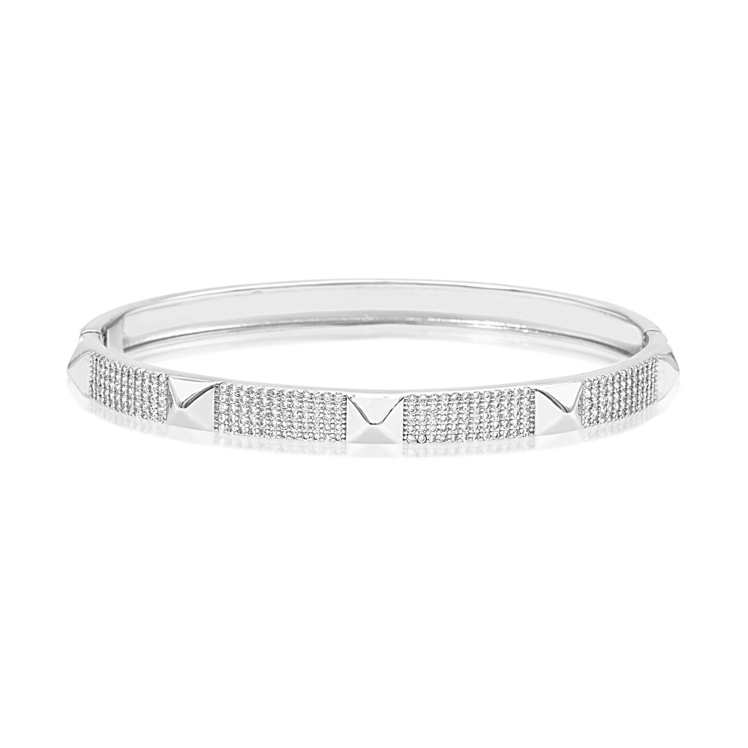 Shymi Women's Pave Studded Five Row Bangle - Silver