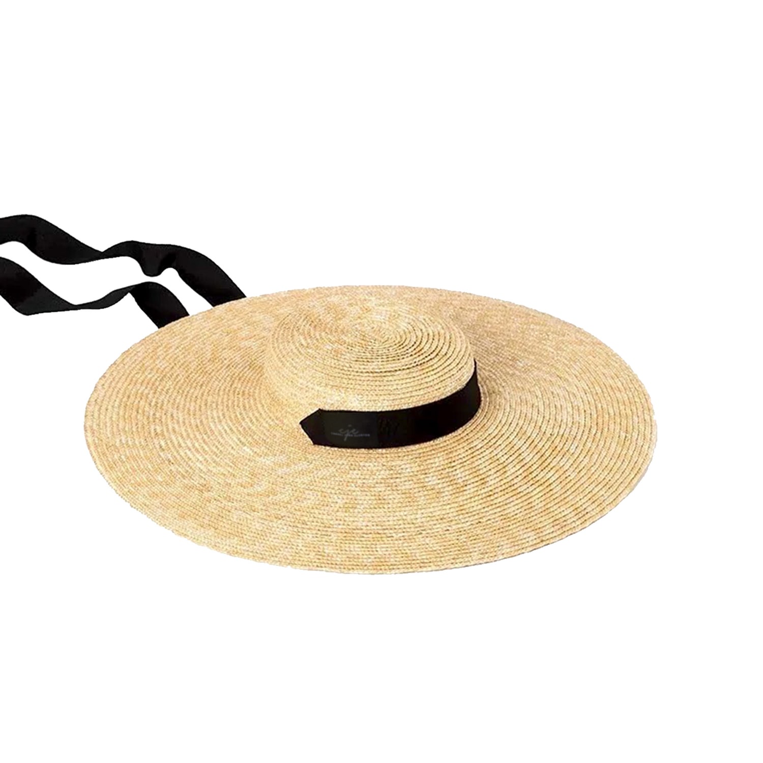 Chanel Joan Elkayam Women's Neutrals Handmade Wide Brim Natural Straw Hat In Black