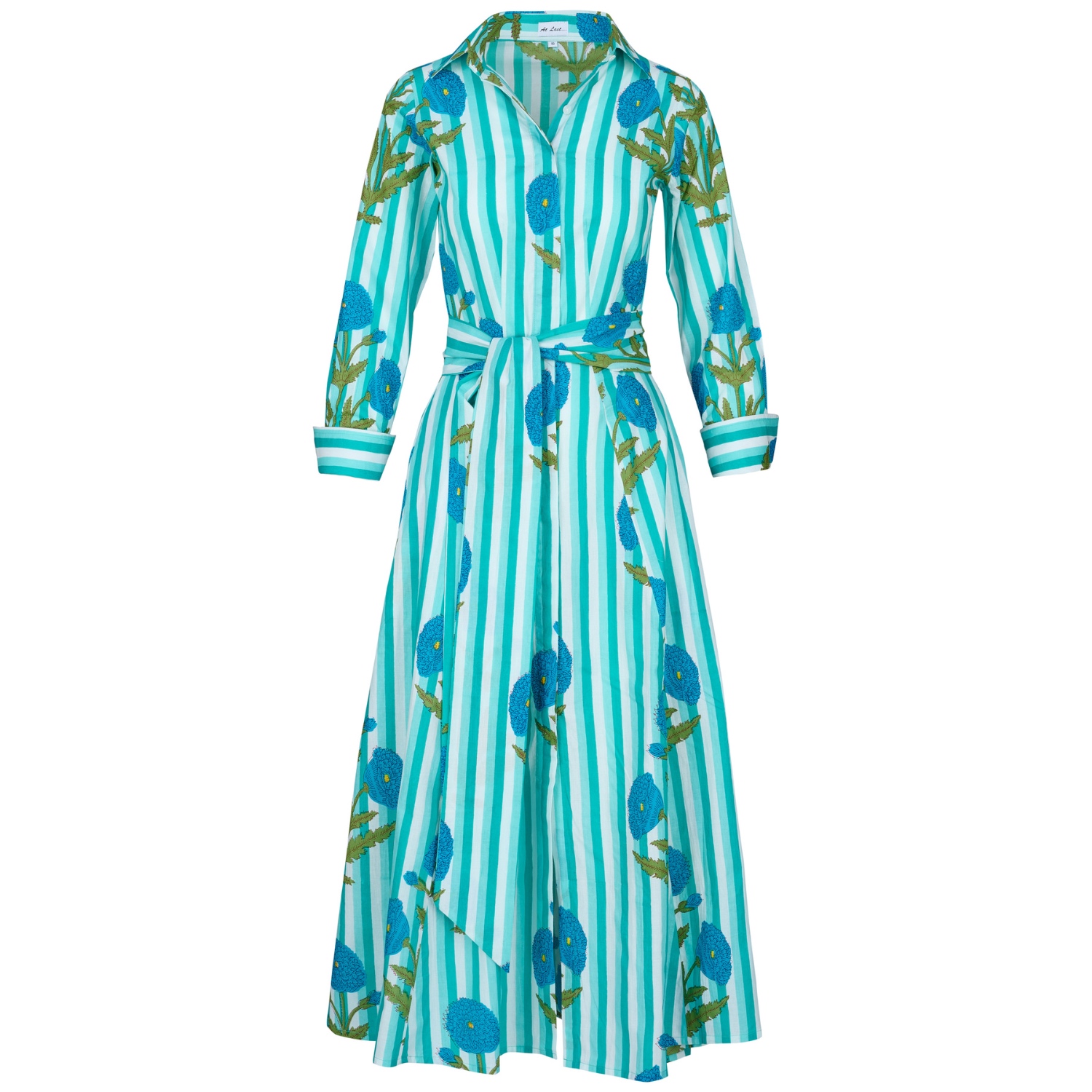 Cotton Marigold Dress In Turquoise | At Last... | Wolf & Badger