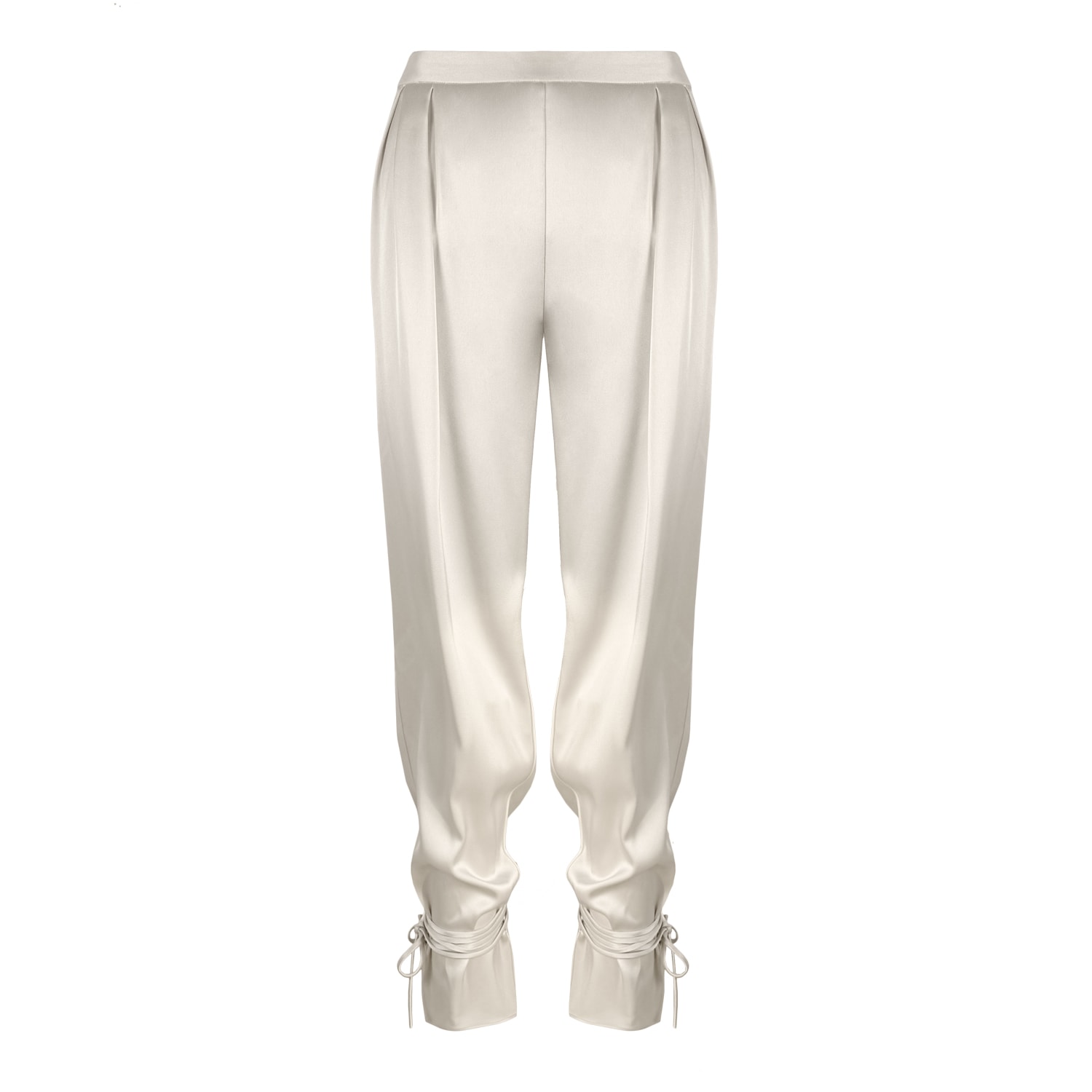 Contessa Mills Mane Shiny Triacetate Loose-fitting Pants In White