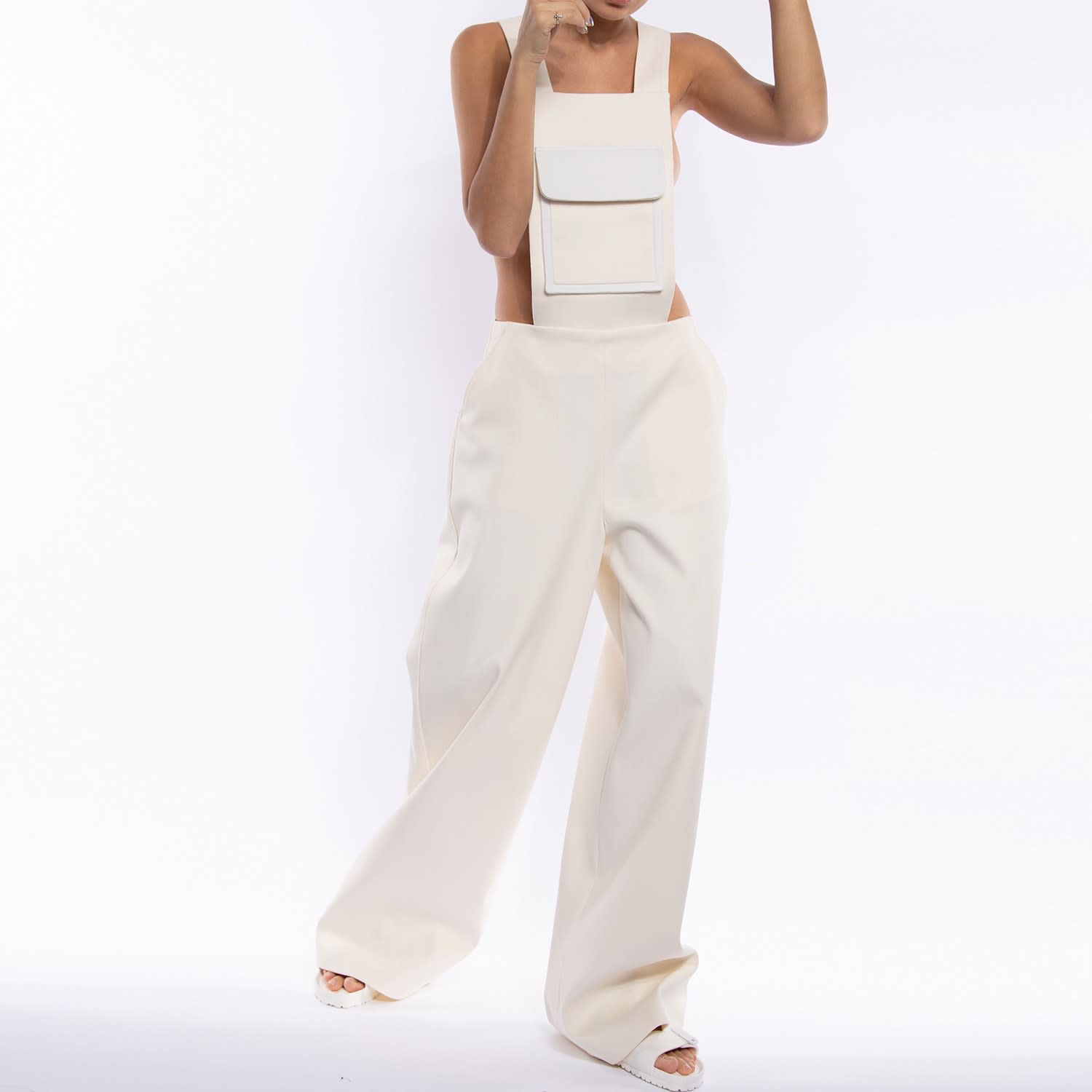 Oversized denim jumpsuit sale