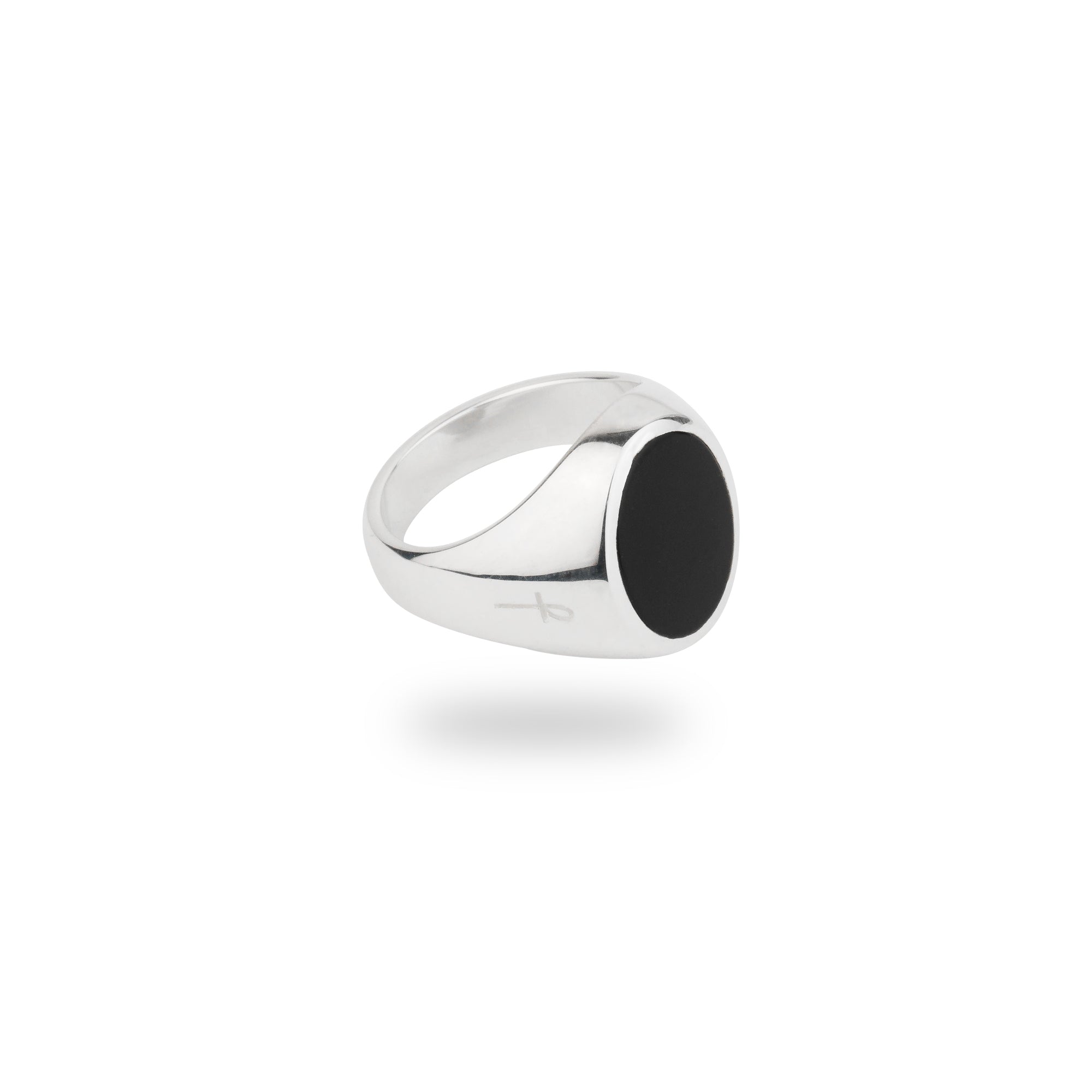 Women’s Silver Jamestown Black Onyx Oval Stone Ring Phira London