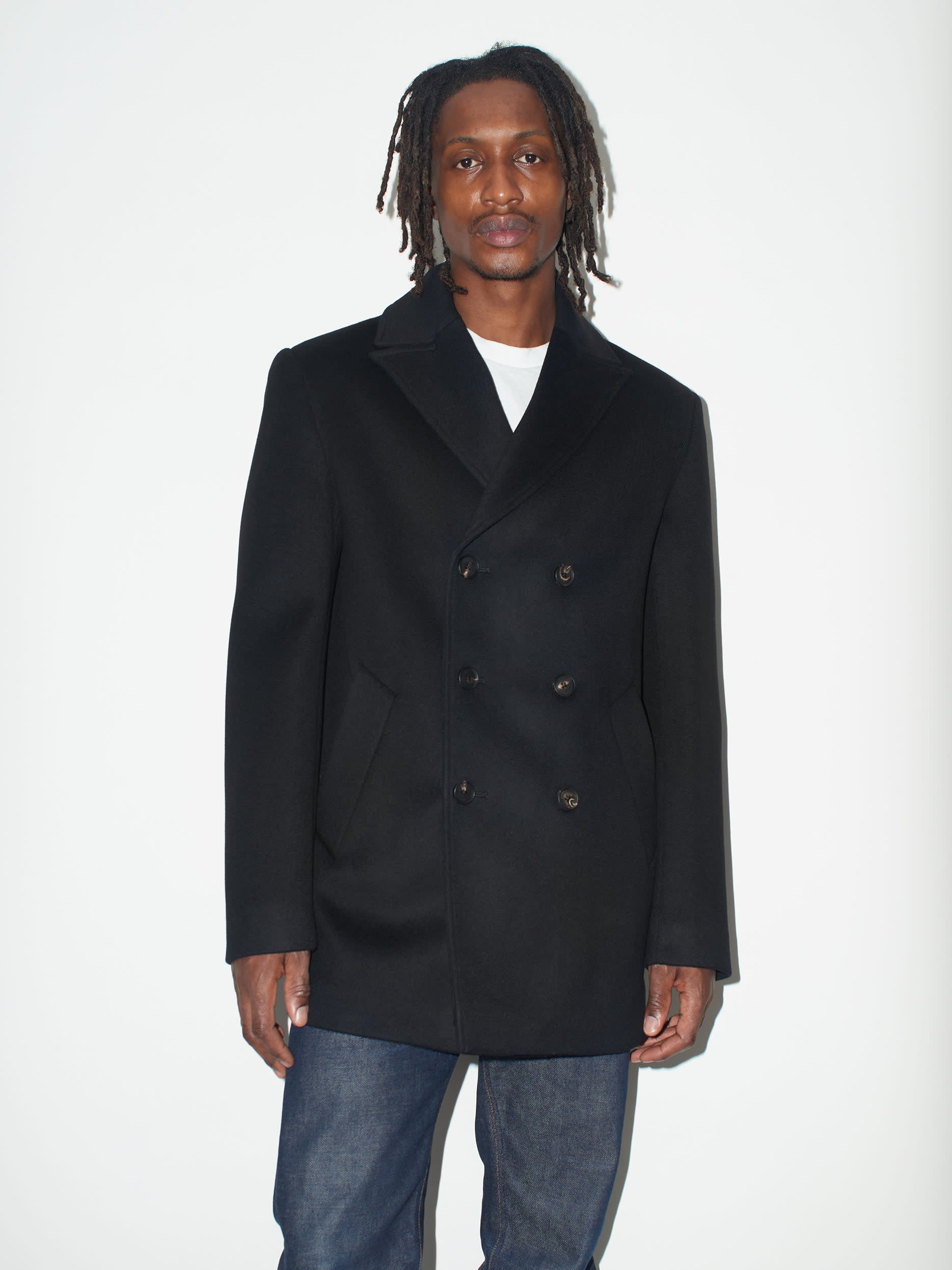 Cashmere And Wool Pea Coat | Hegarty | Wolf & Badger