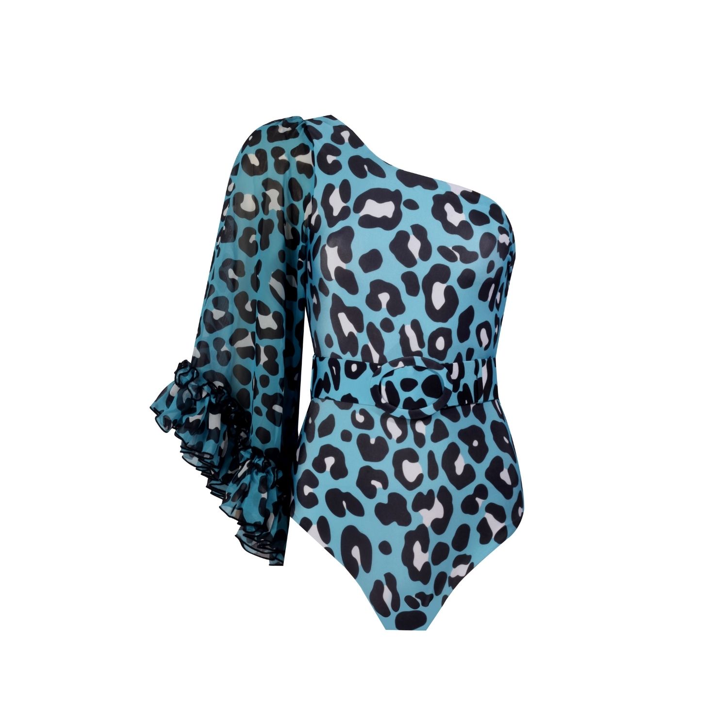 Nur Karaata Women's Kelly Blue Leo Swimsuit In Blue